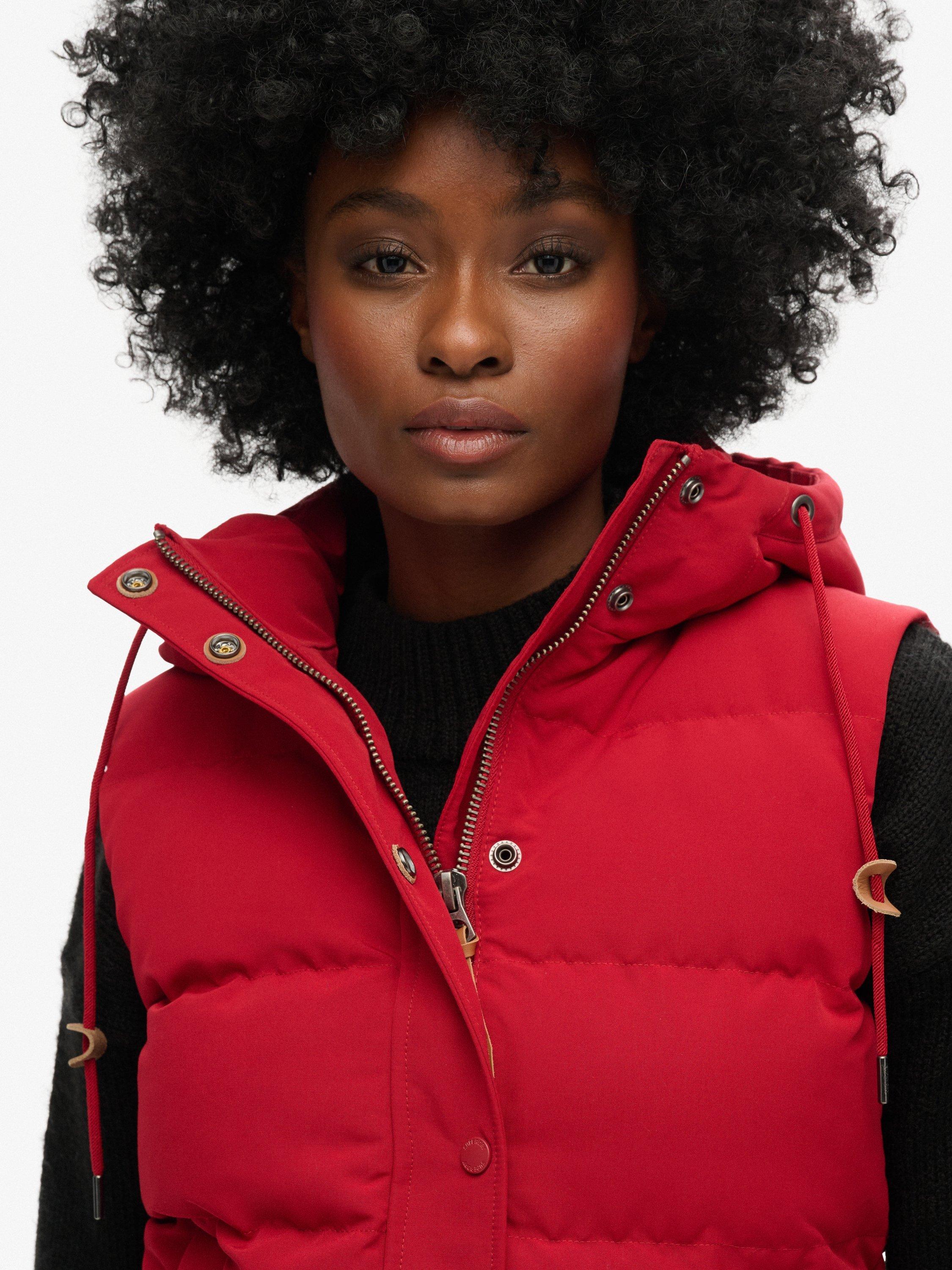 Product image 4 of 6, which shows Superdry Everest Hooded Puffer Gilet, Red, 12
