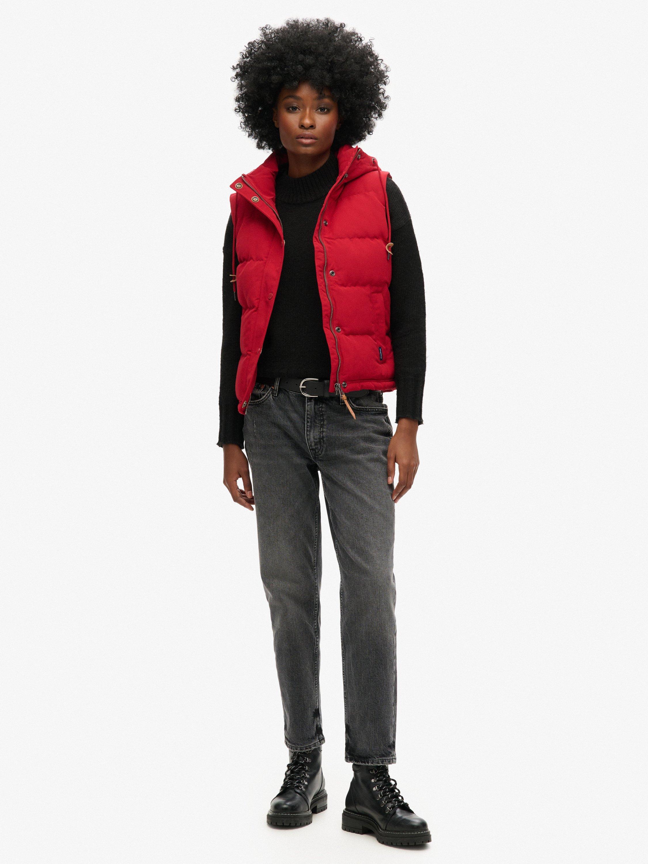 Product image 5 of 6, which shows Superdry Everest Hooded Puffer Gilet, Red, 12