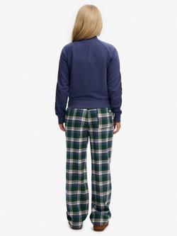 Superdry Check Elastic Waist Trousers, Green Mix Check - view 2, Green Mix Check
