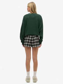 Superdry Check Wide Fit Shorts, Black/Ecru Check - view 2, Black/Ecru Check