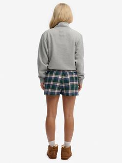 Superdry Check Elastic Waist Shorts, Green Mix Check - view 2, Green Mix Check