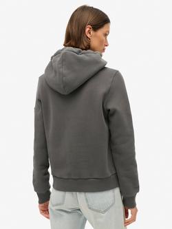 Superdry Embellished Vintage Logo Graphic Hoodie, Washed Black - view 2, Washed Black