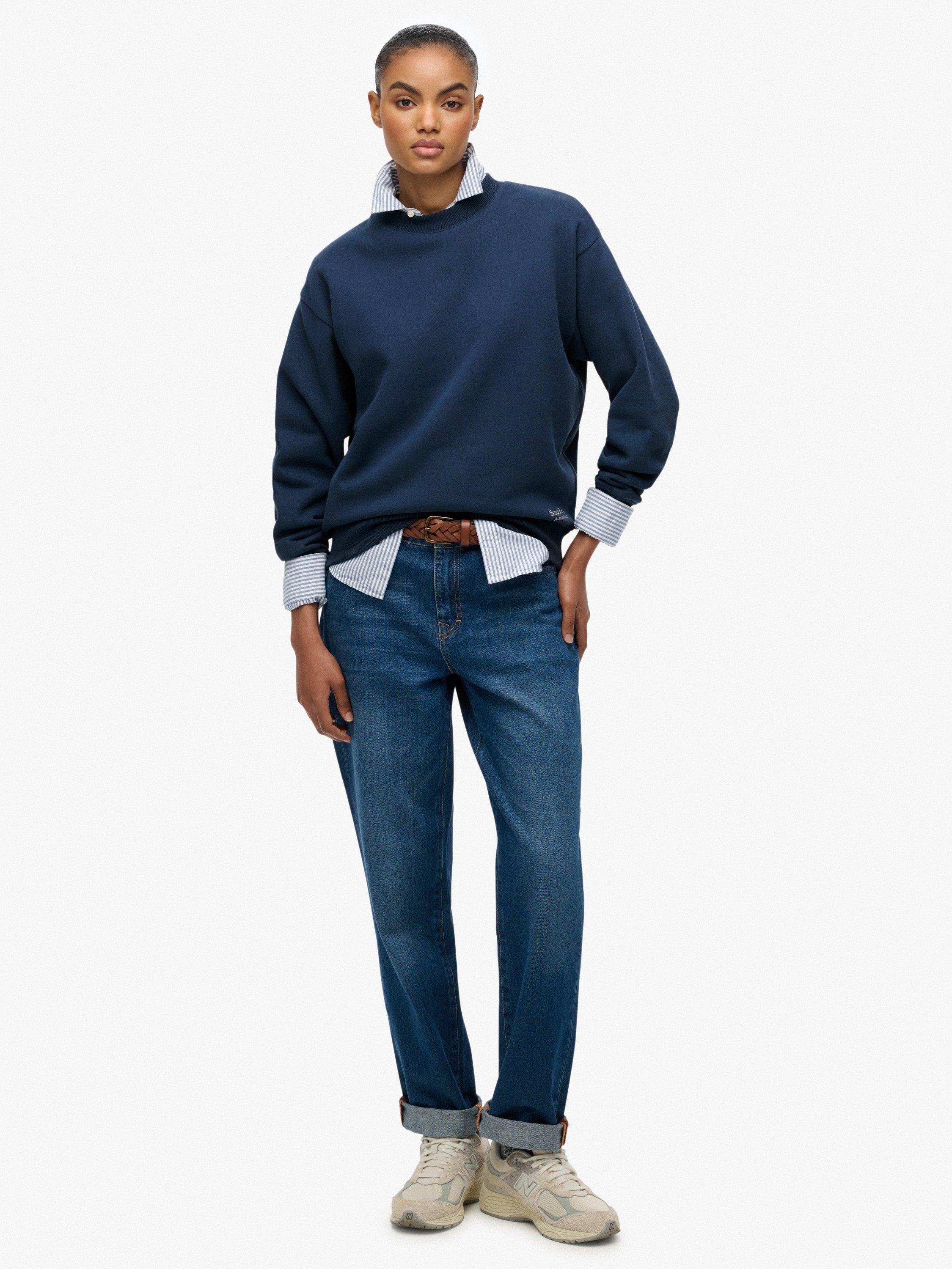 Product image 3 of 6, which shows Superdry Essential Logo Sweatshirt, Sargasso Sea Blue, 6