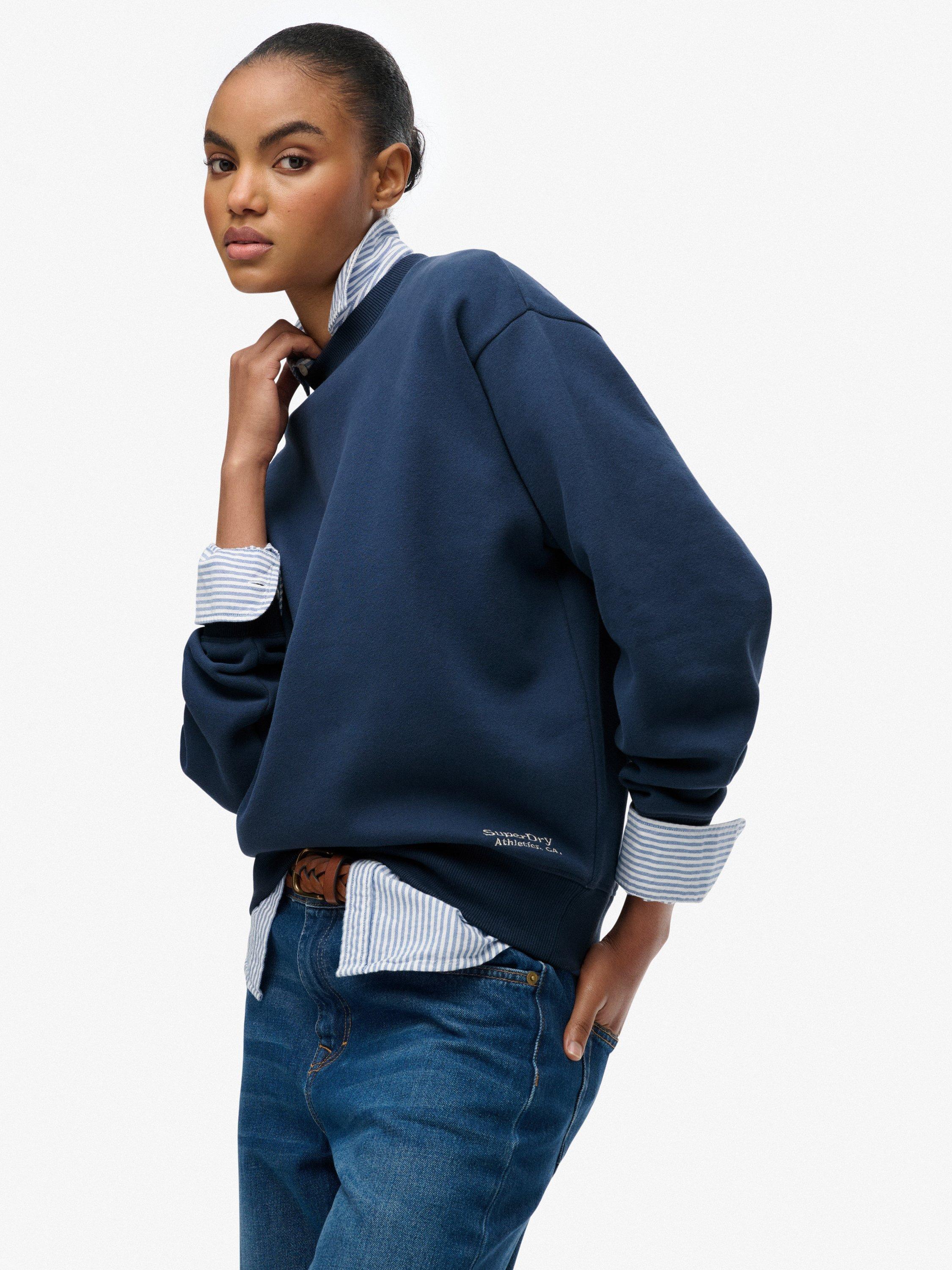 Product image 4 of 6, which shows Superdry Essential Logo Sweatshirt, Sargasso Sea Blue, 6