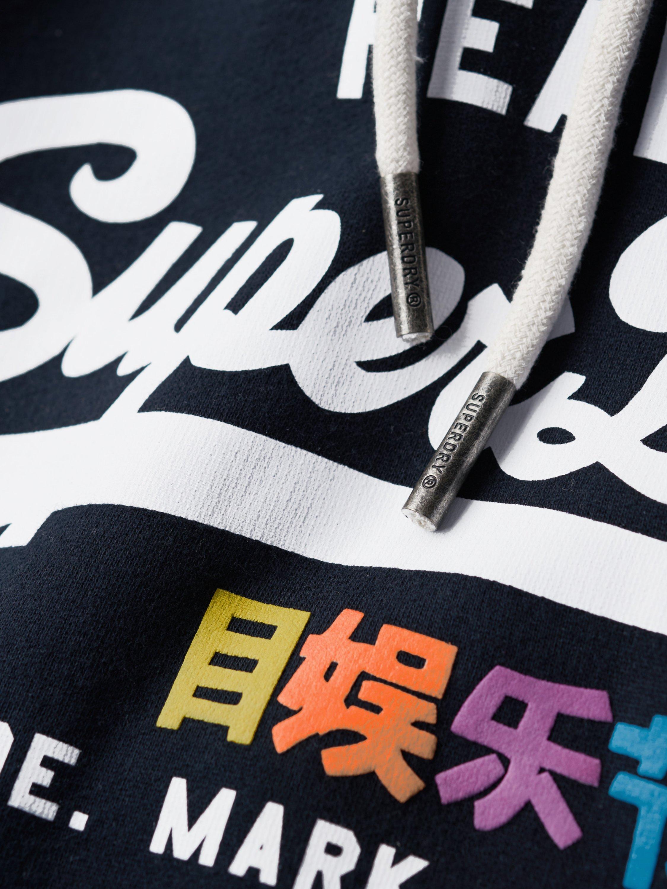 Product image 5 of 6, which shows Superdry Vintage Logo Pop Hoodie, Eclipse Navy, 14