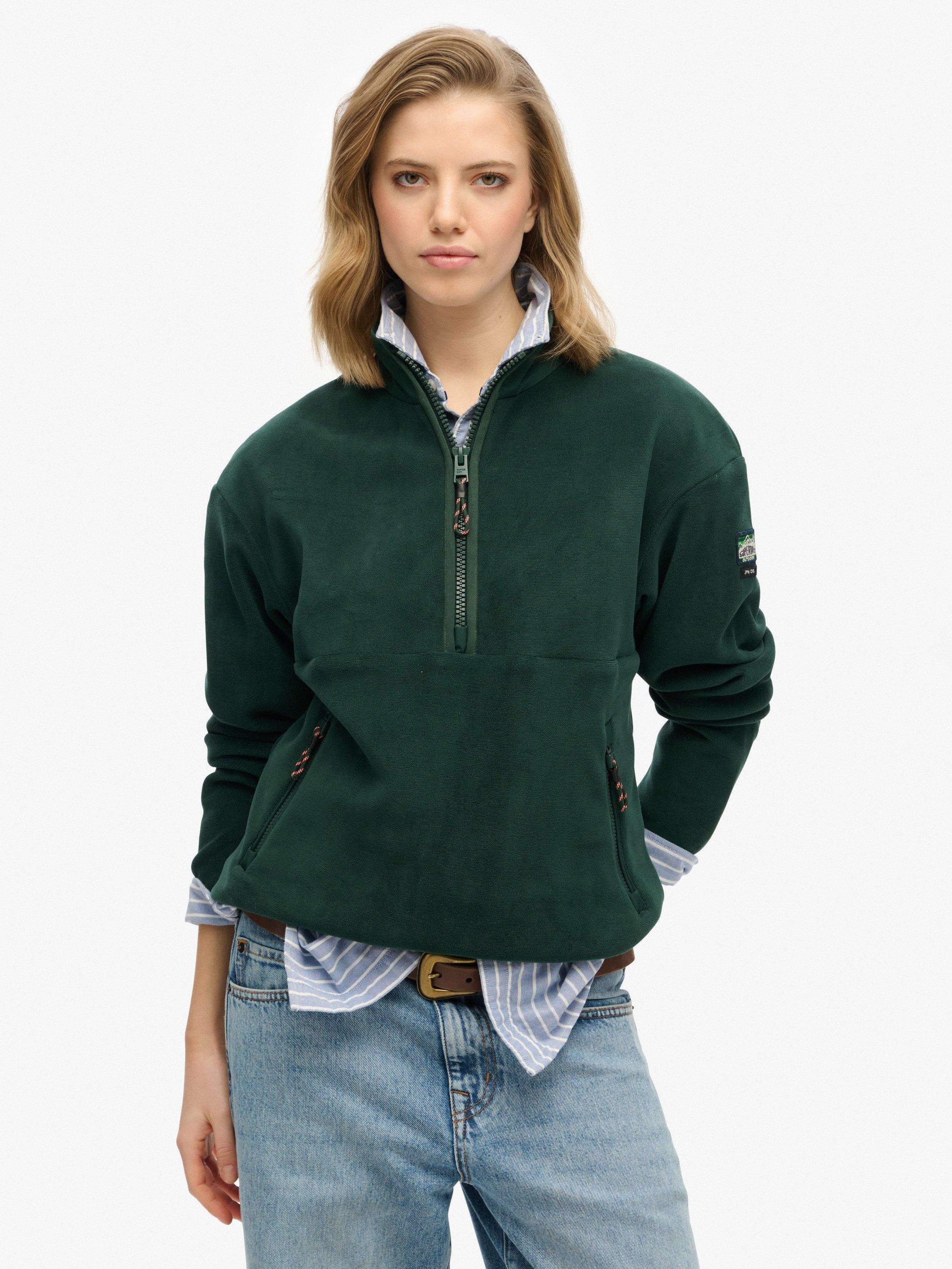 Product image 1 of 4, which shows Superdry Active Half Zip Fleece, Enamel Green, 6