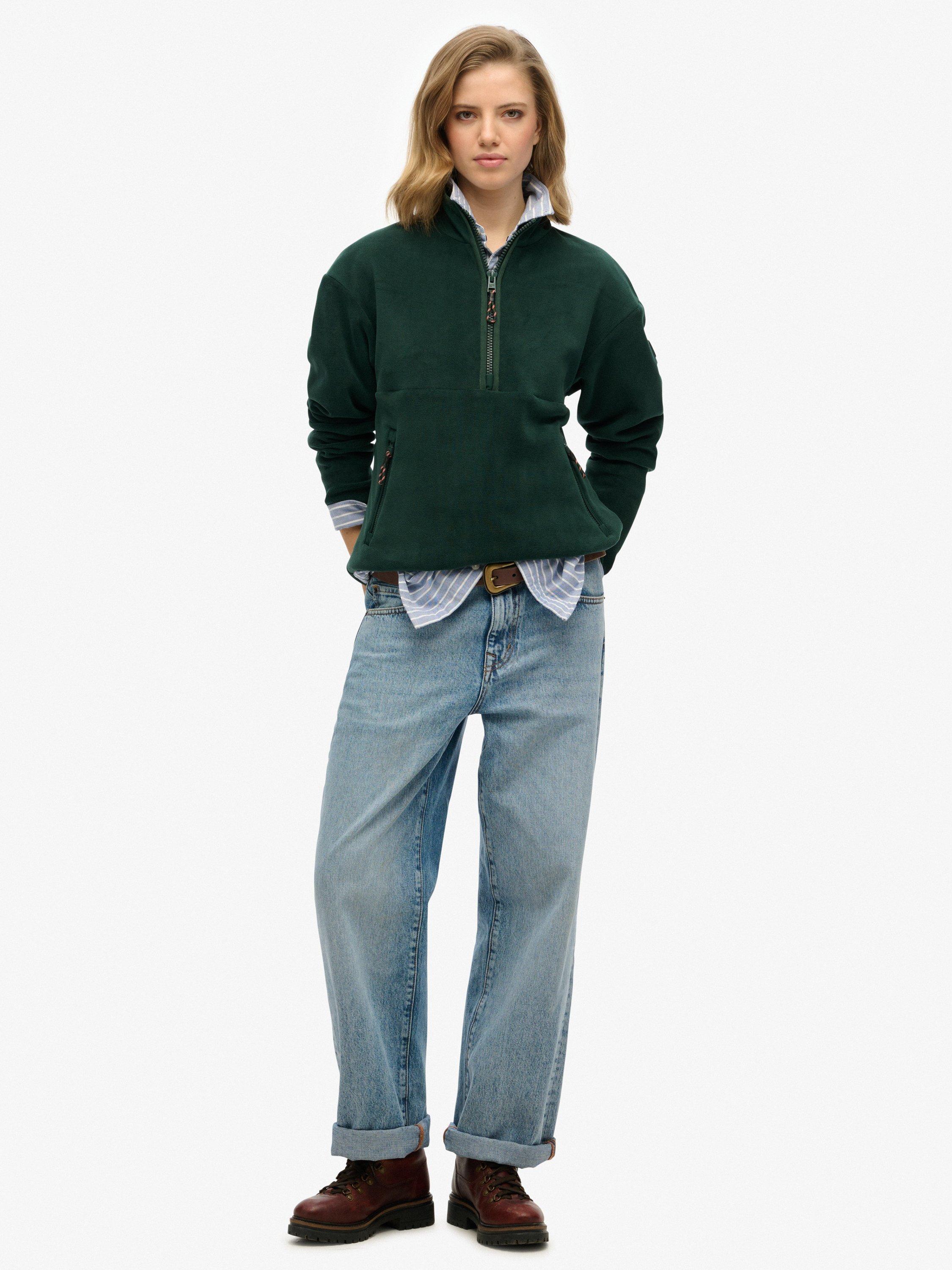 Product image 3 of 4, which shows Superdry Active Half Zip Fleece, Enamel Green, 6