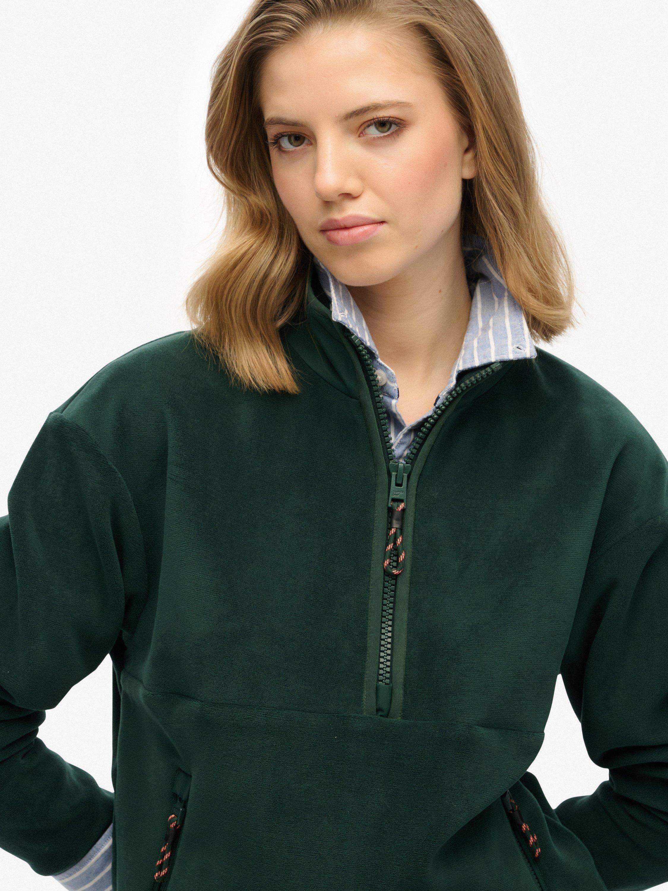 Product image 4 of 4, which shows Superdry Active Half Zip Fleece, Enamel Green, 6