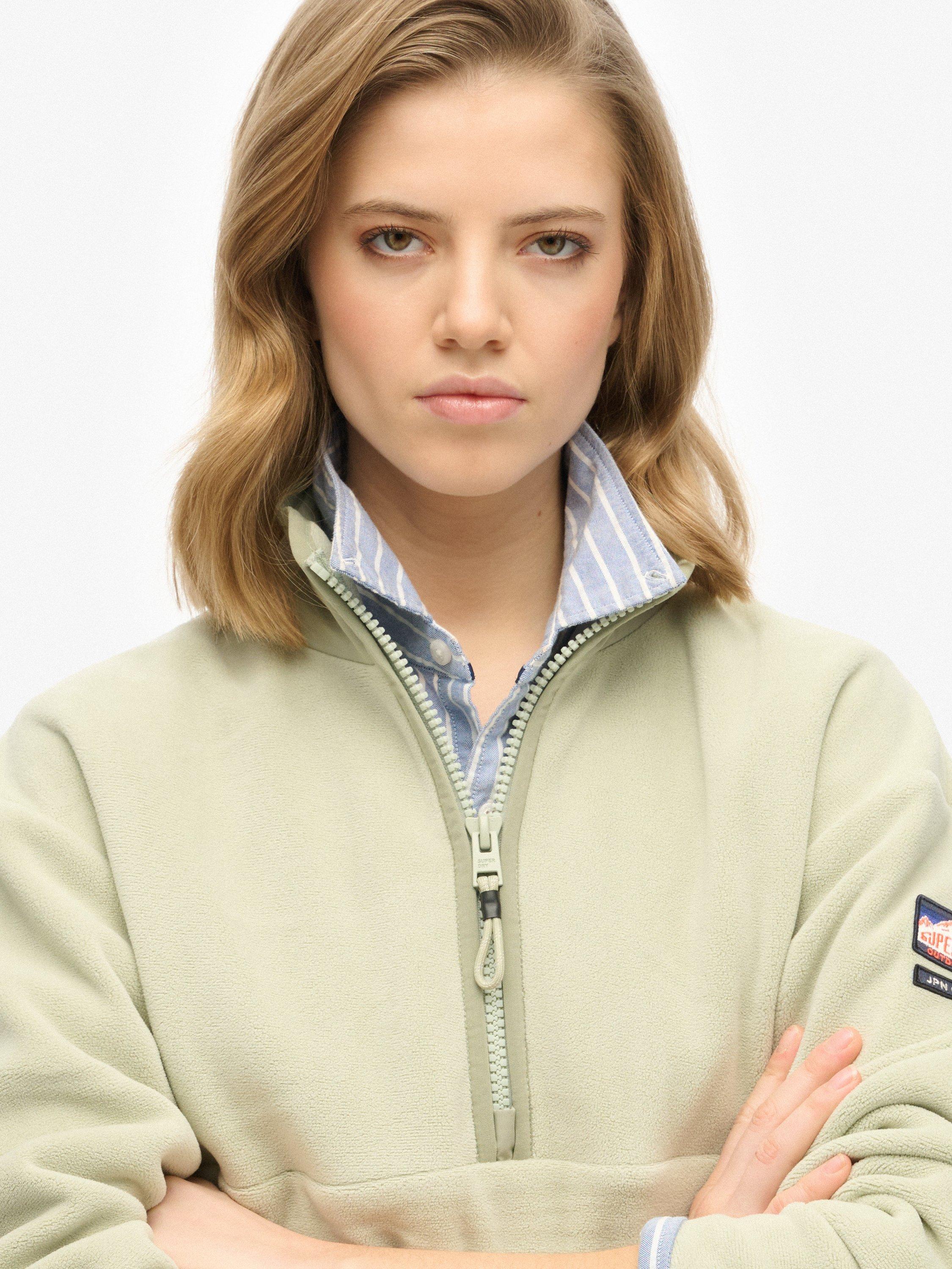 Product image 4 of 4, which shows Superdry Active Half Zip Fleece, Dusty Sage, 6