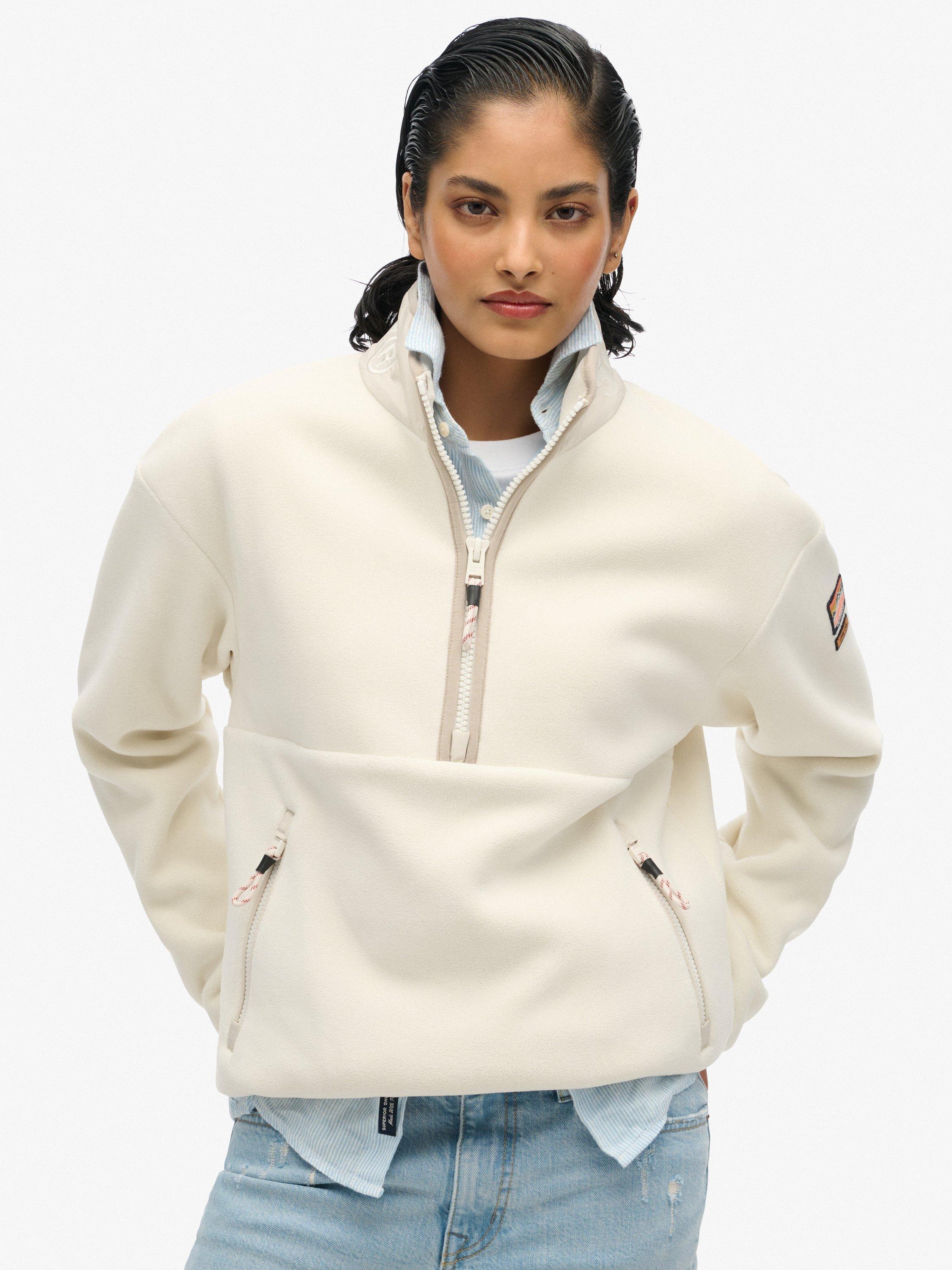 Product image 1 of 5, which shows Superdry Active Half Zip Fleece, Rice White, 6