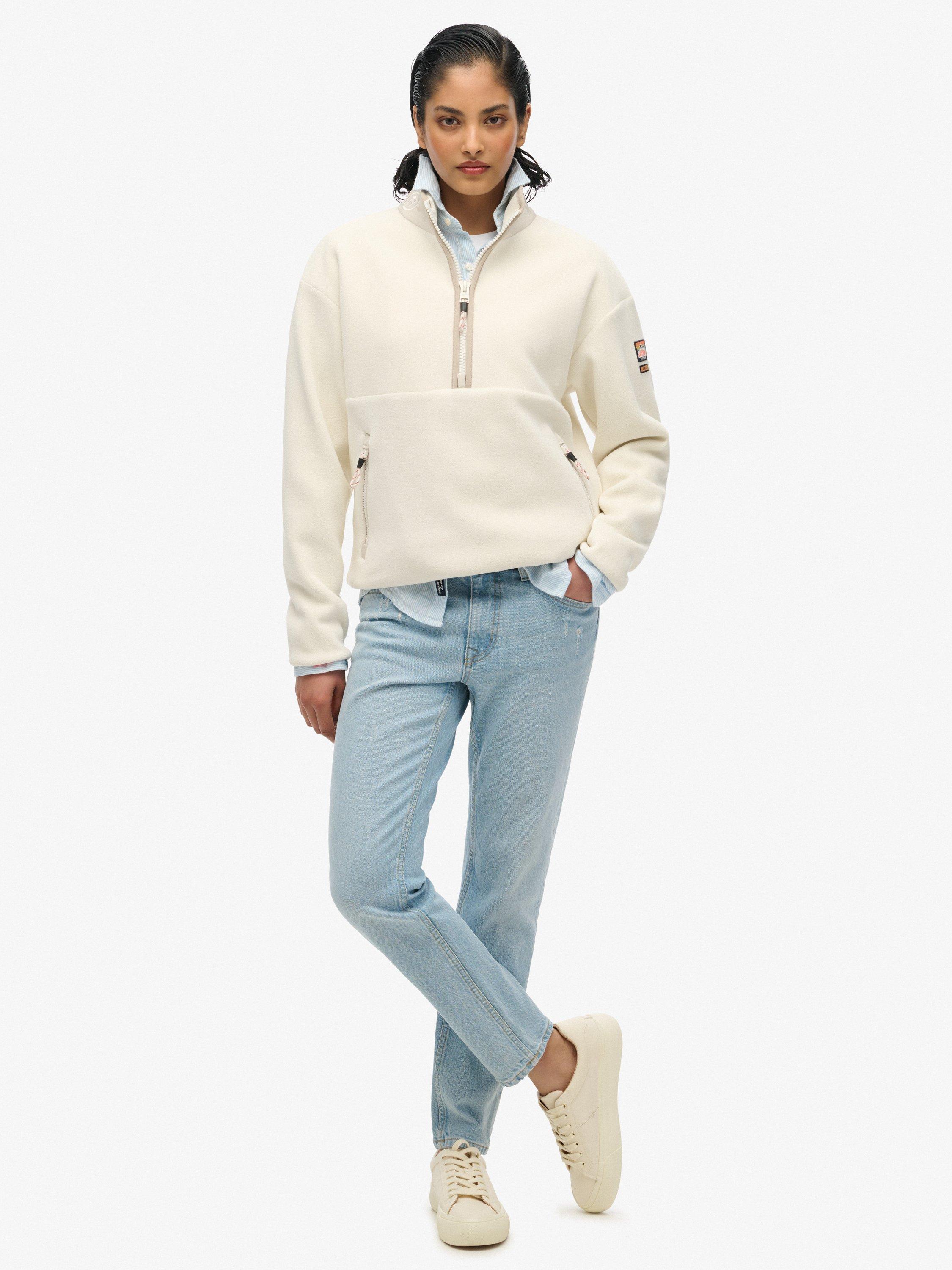 Product image 3 of 5, which shows Superdry Active Half Zip Fleece, Rice White, 6