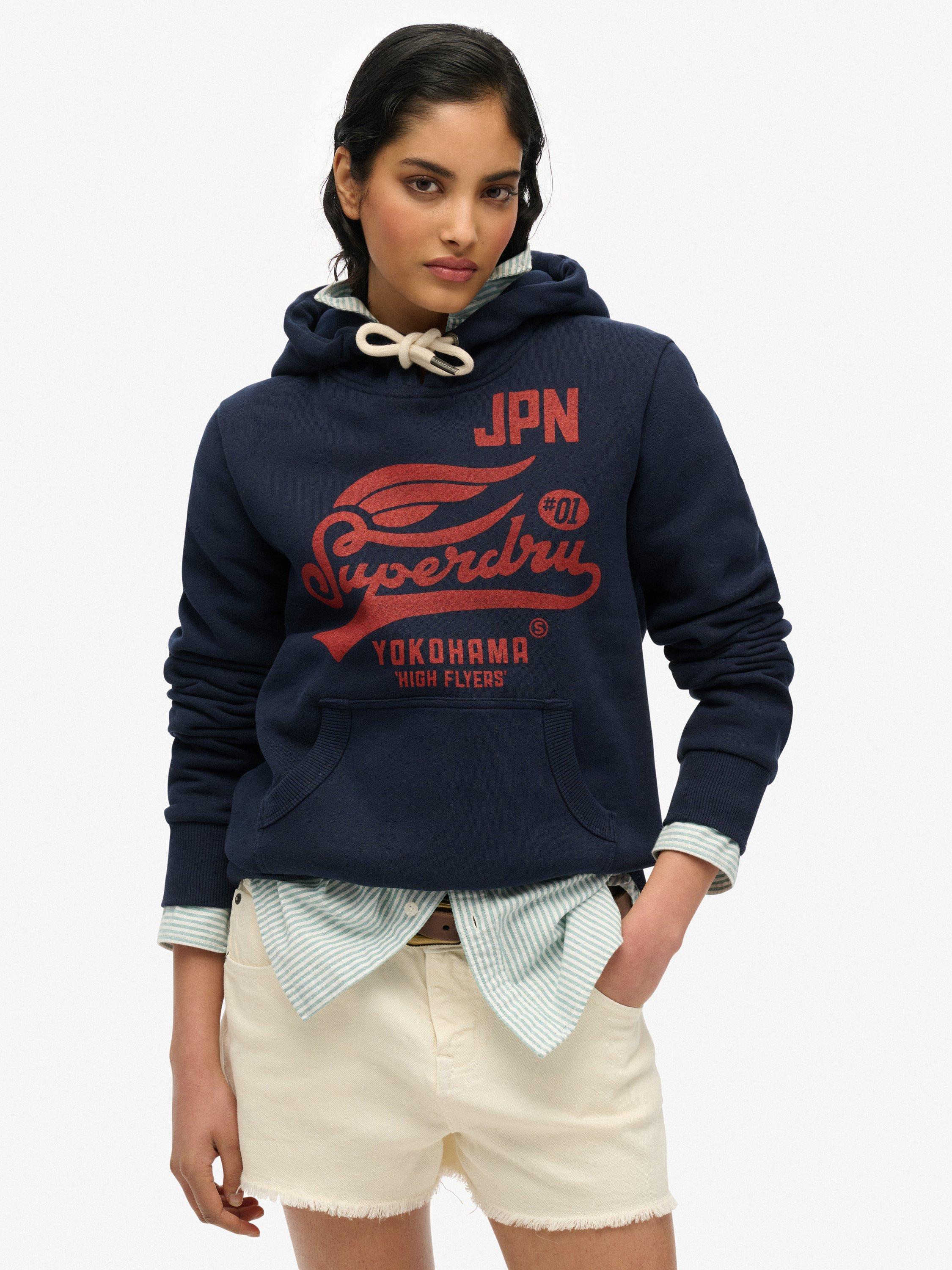 Product image 1 of 5, which shows Superdry High Flyers Hoodie, Darkest Navy, 6