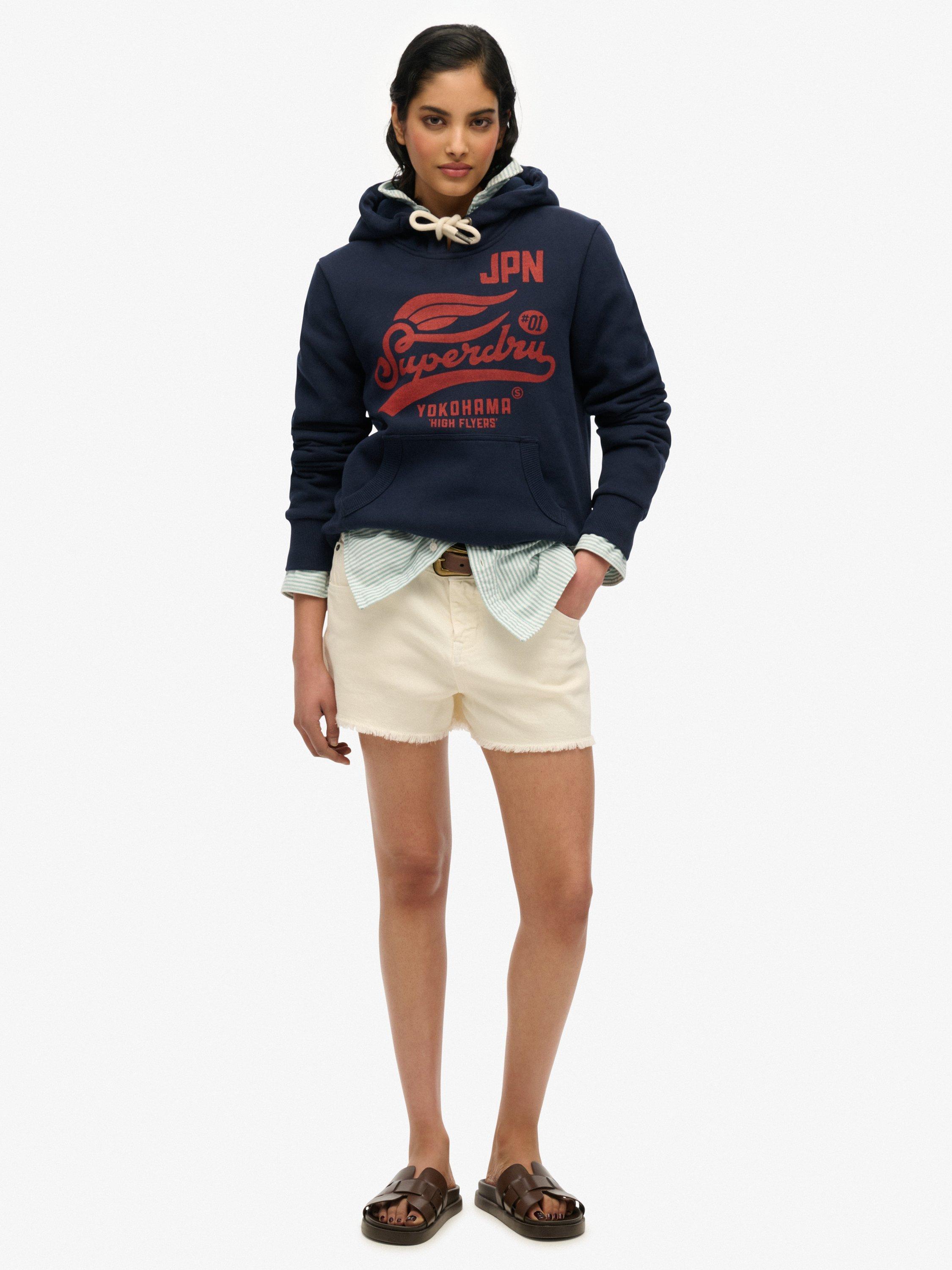 Product image 3 of 5, which shows Superdry High Flyers Hoodie, Darkest Navy, 6