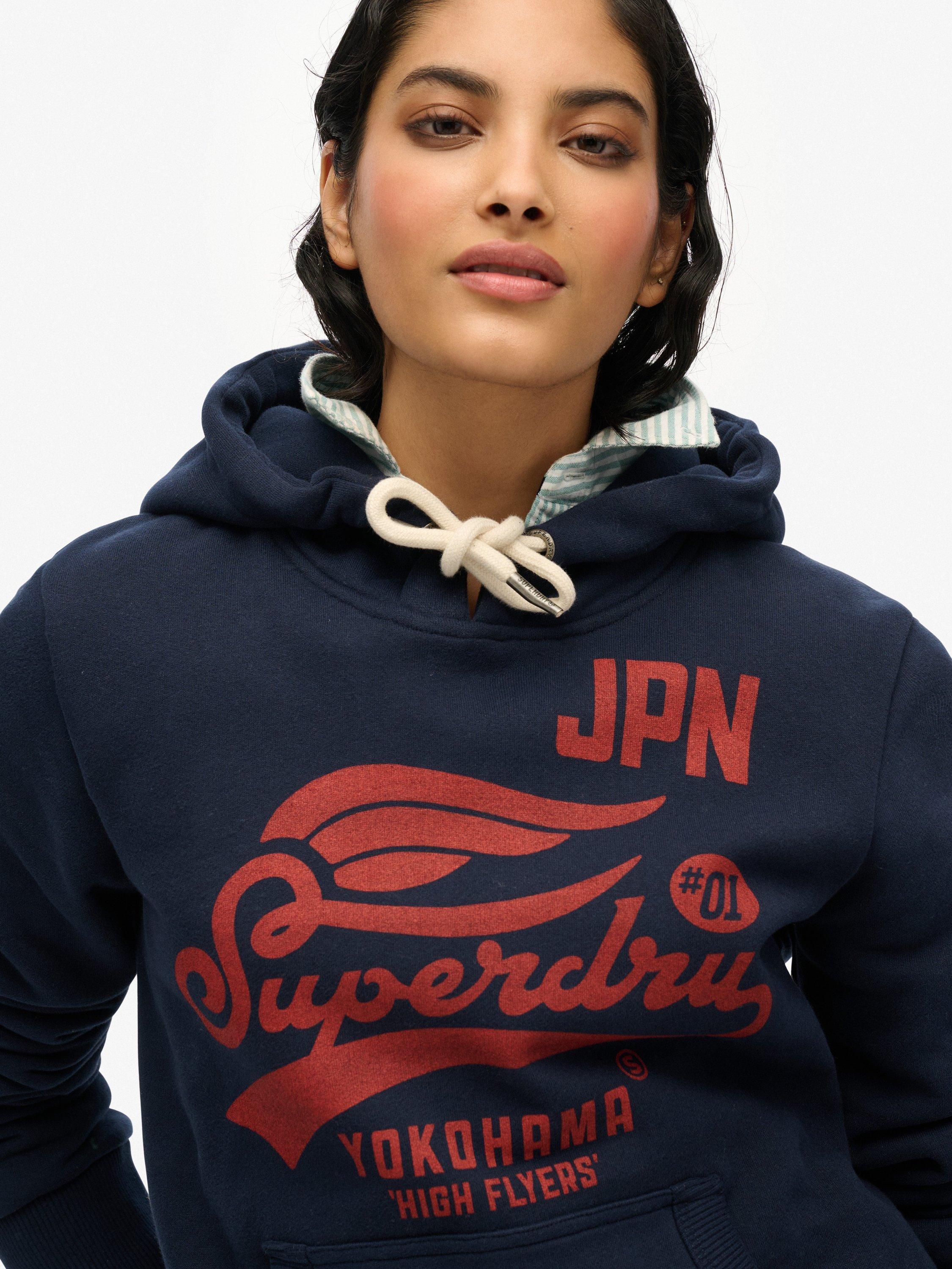 Product image 4 of 5, which shows Superdry High Flyers Hoodie, Darkest Navy, 6