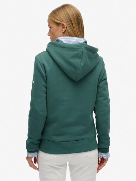 Superdry Vintage Logo Metallic Hoodie, Green - view 2, Green