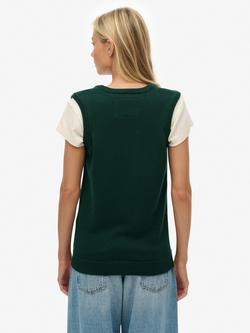 Superdry Athletic Essentials Heritage Knitted Tank Top - view 2, Enamel Green