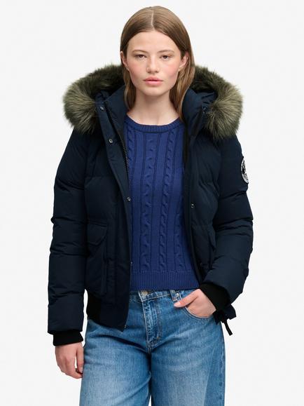 Superdry Everest Ella Bomber Jacket, Eclipse Navy, Eclipse Navy