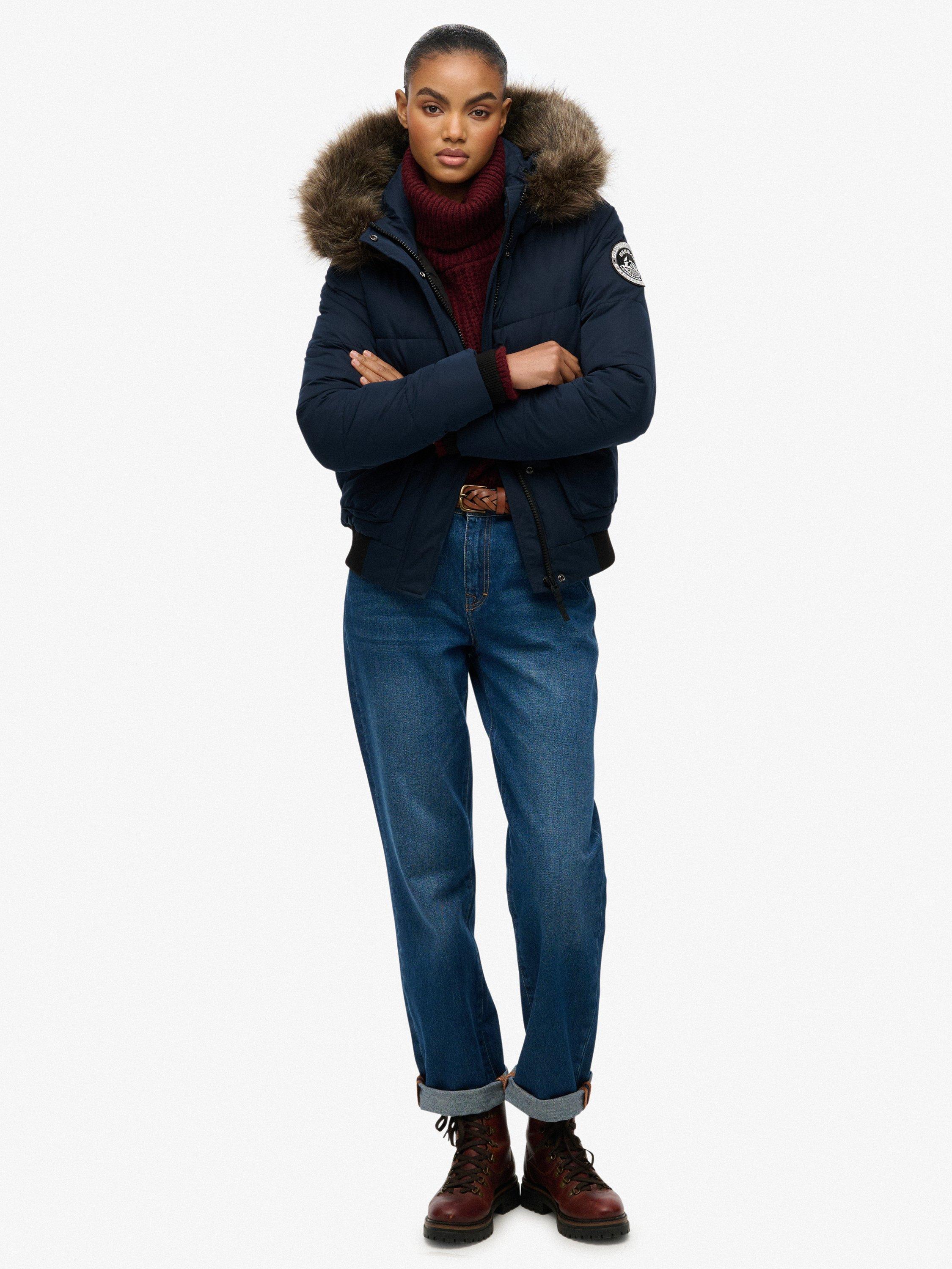 Product image 3 of 7, which shows Superdry Everest Ella Bomber Jacket, Eclipse Navy, 8