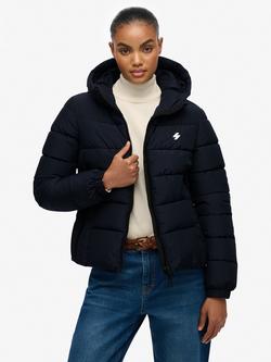 Superdry Hooded Spirit Sports Puffer Jacket, Deep Navy, Deep Navy