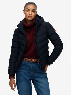 Superdry Hooded Fuji Padded Jacket, Eclipse Navy