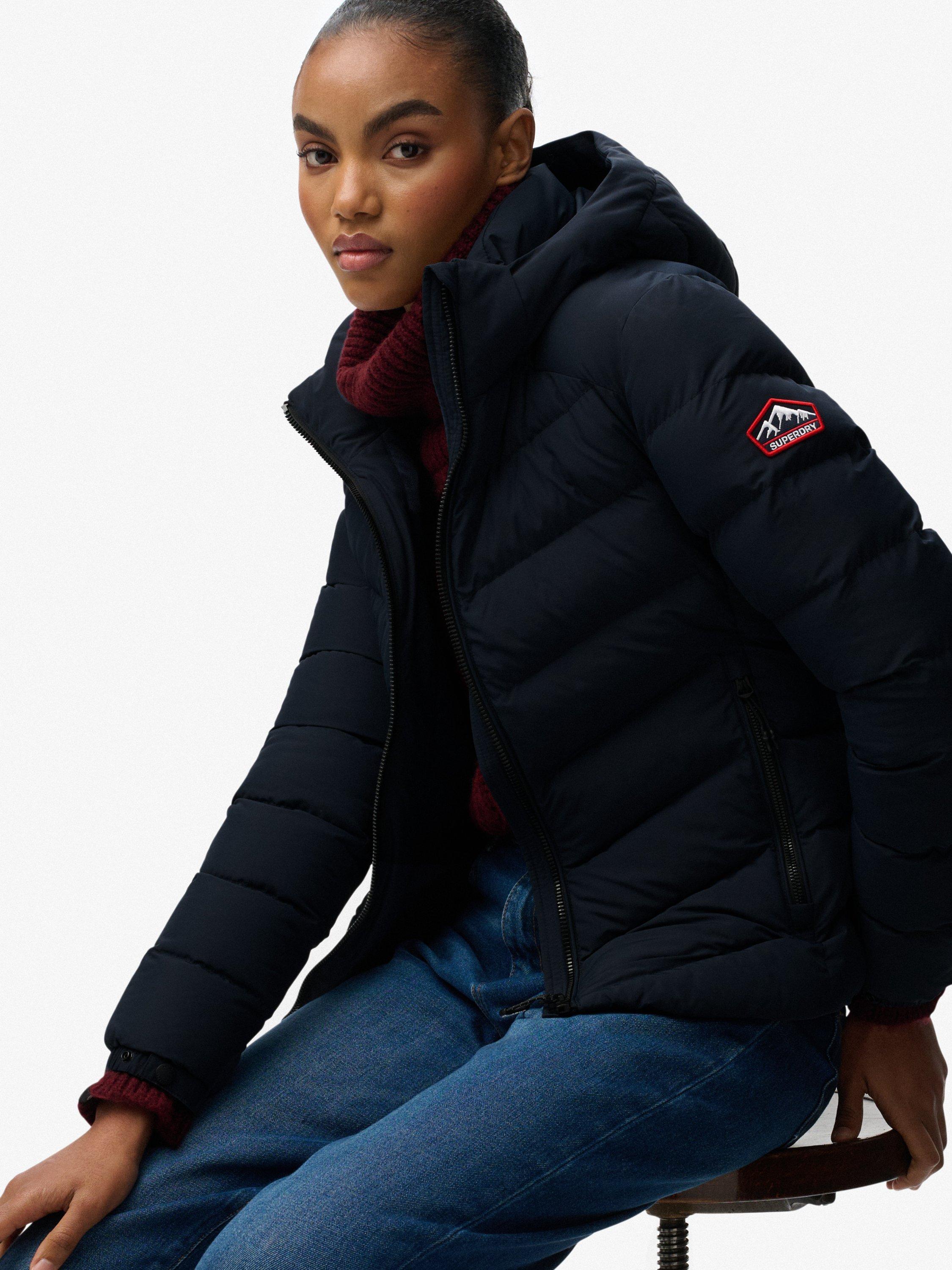 Product image 5 of 7, which shows Superdry Hooded Fuji Padded Jacket, Eclipse Navy, 6