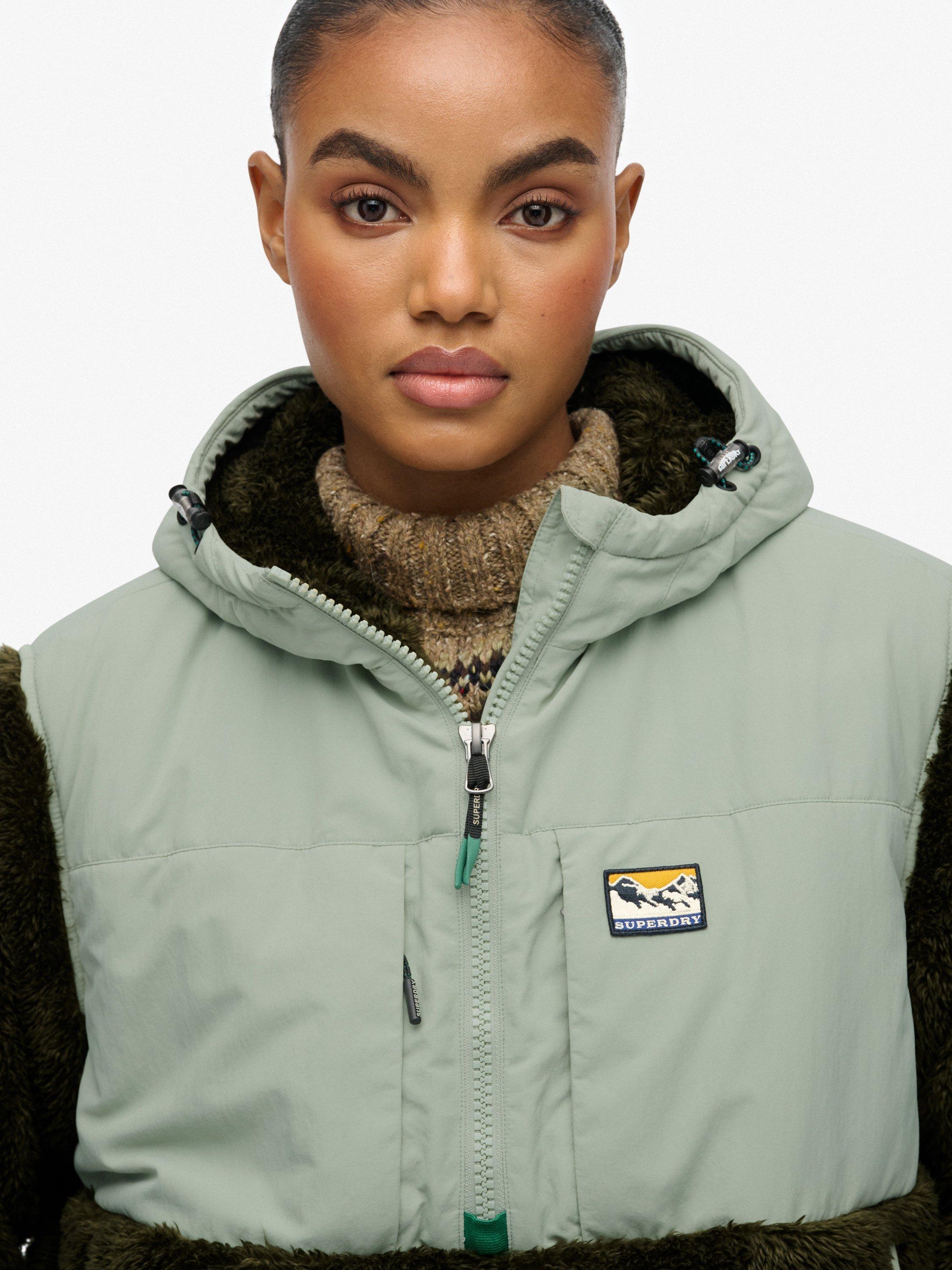 Product image 5 of 5, which shows Superdry Super Soft Hybrid Half Zip Jacket, Army Khaki, 16