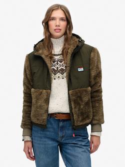 Superdry Super Soft Hybrid Full Zip Jacket, Winter Twig Beige, Winter Twig Beige