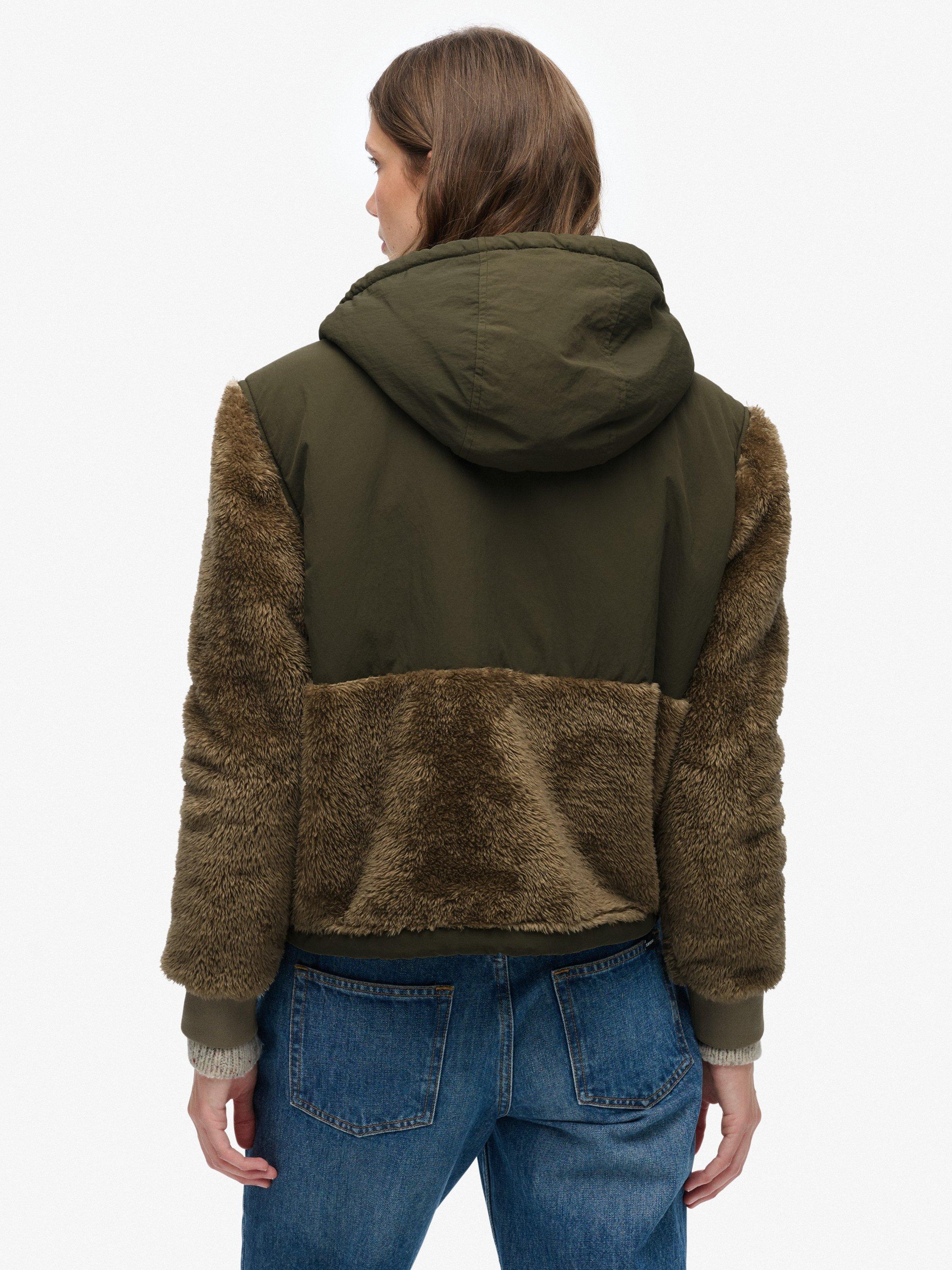 Product image 2 of 6, which shows Superdry Super Soft Hybrid Full Zip Jacket, Winter Twig Beige, 10