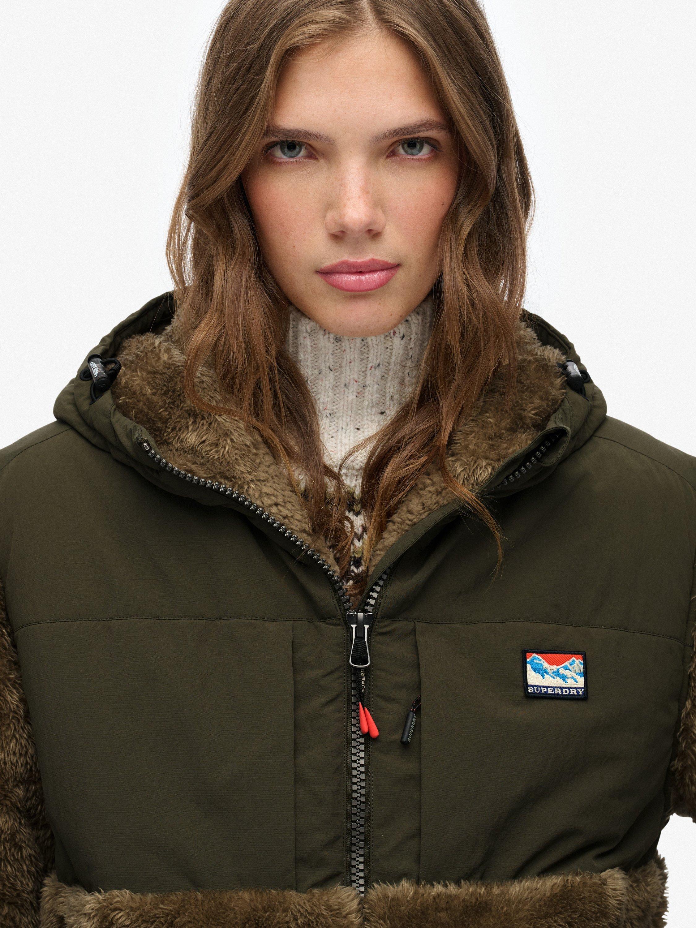 Product image 6 of 6, which shows Superdry Super Soft Hybrid Full Zip Jacket, Winter Twig Beige, 10