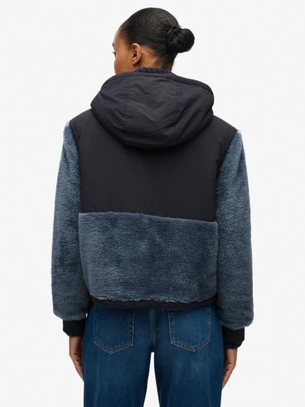 Superdry Super Soft Hybrid Full Zip Jacket, Ebony - view 2, Ebony