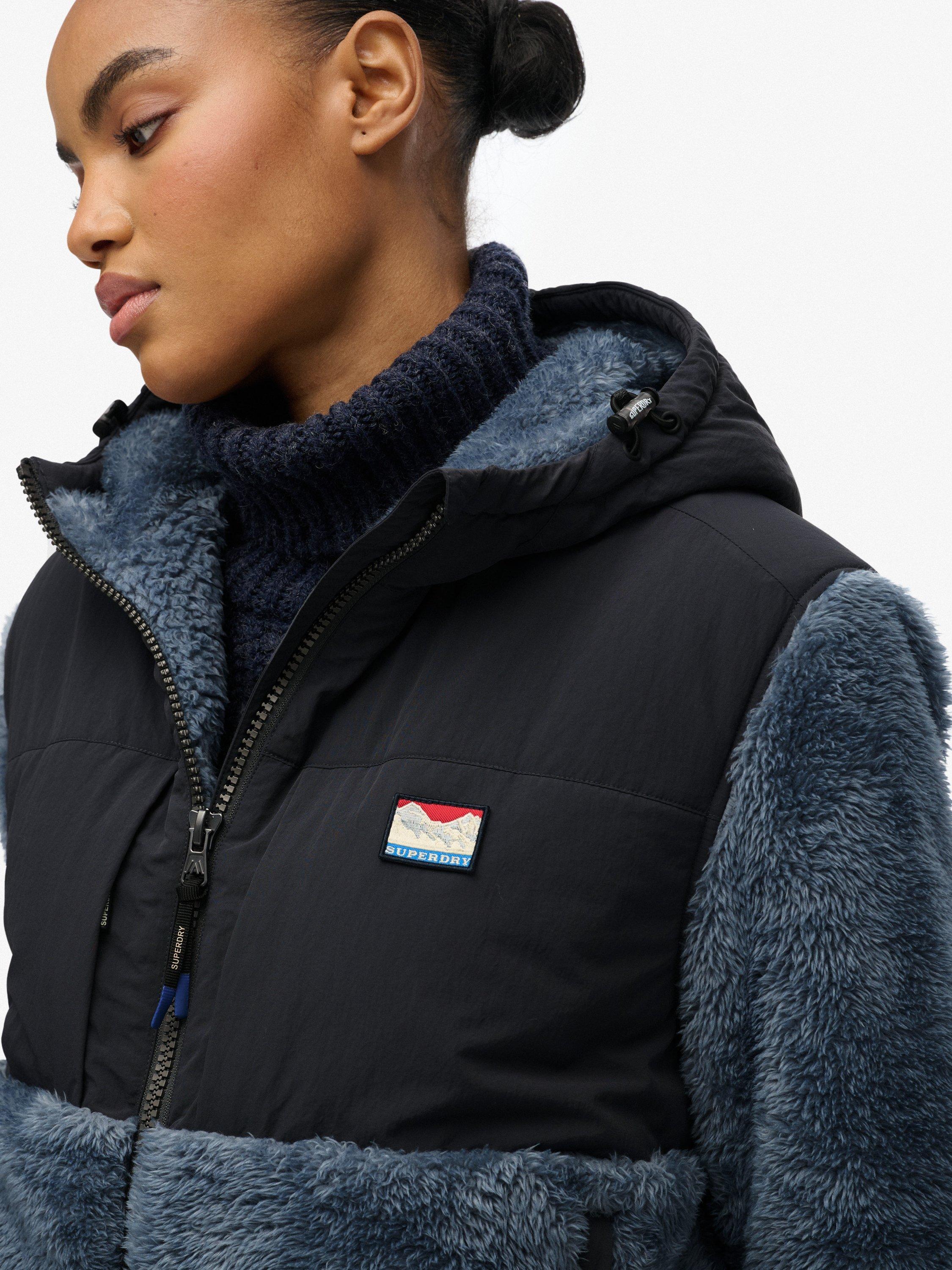 Product image 5 of 6, which shows Superdry Super Soft Hybrid Full Zip Jacket, Ebony, 12