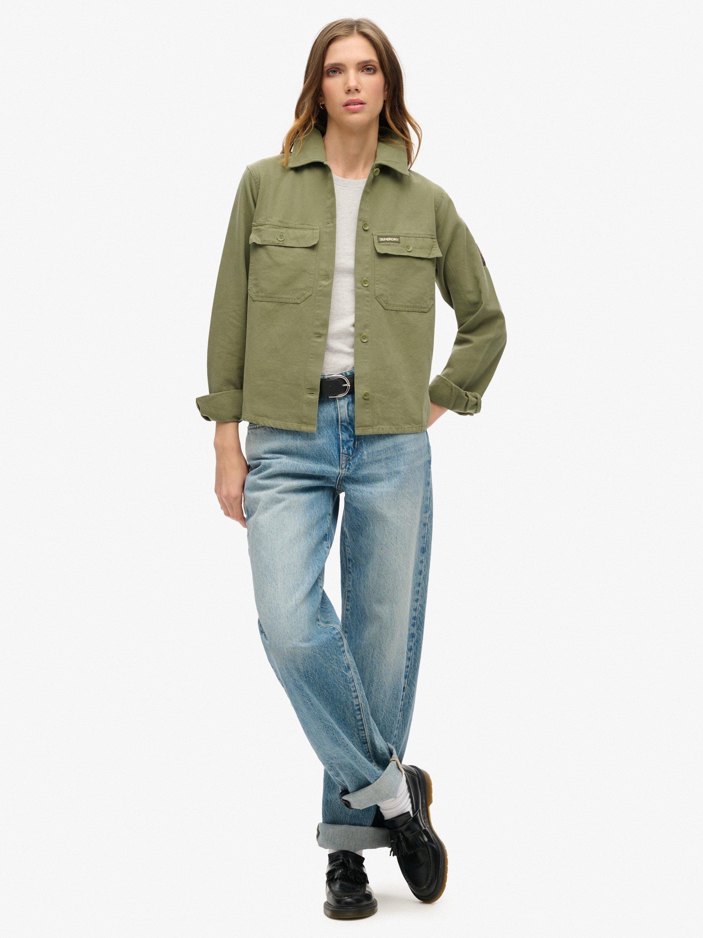 Product image 2 of 6, which shows Superdry Embellished Military Jacket, Green, 8