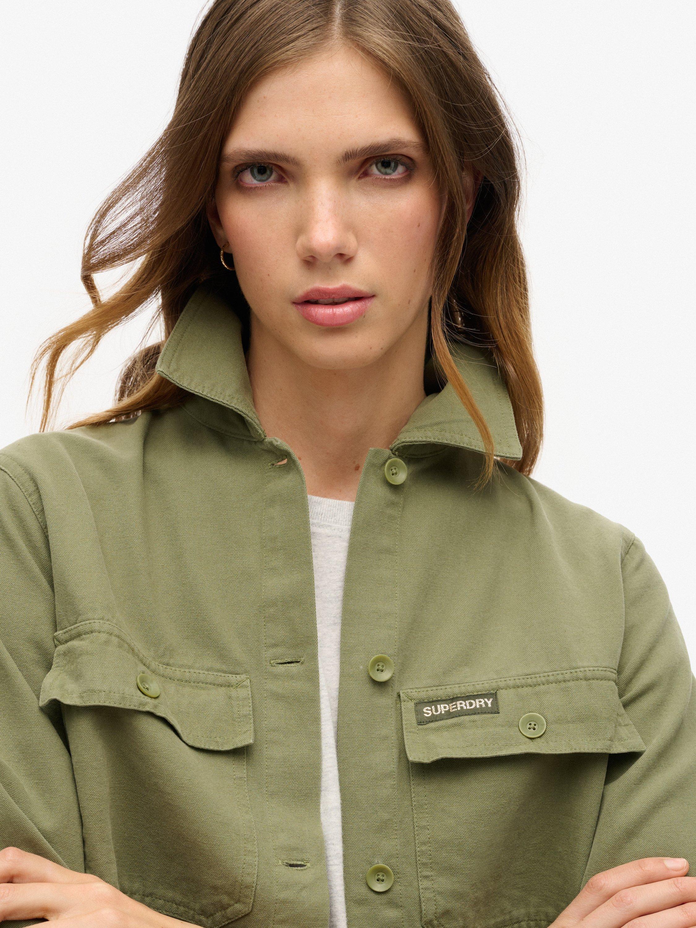 Product image 4 of 6, which shows Superdry Embellished Military Jacket, Green, 8