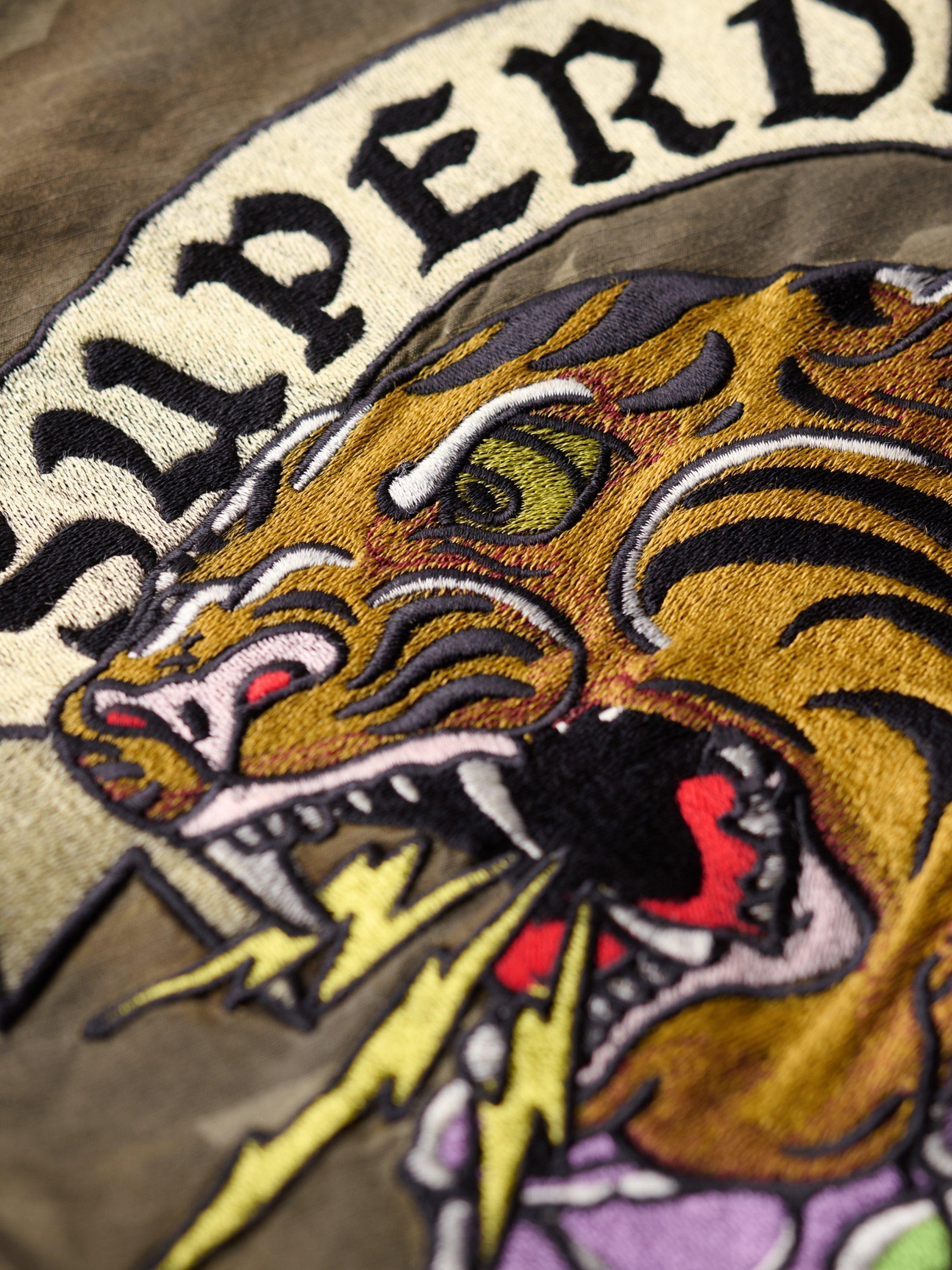 Product image 5 of 6, which shows Superdry Embroidered Military Field Jacket, Green/Multi, 14