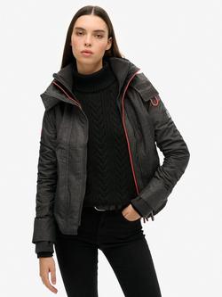 Superdry Pop Zip Hooded Arctic SD-Windcheater Jacket, Grey, Grey