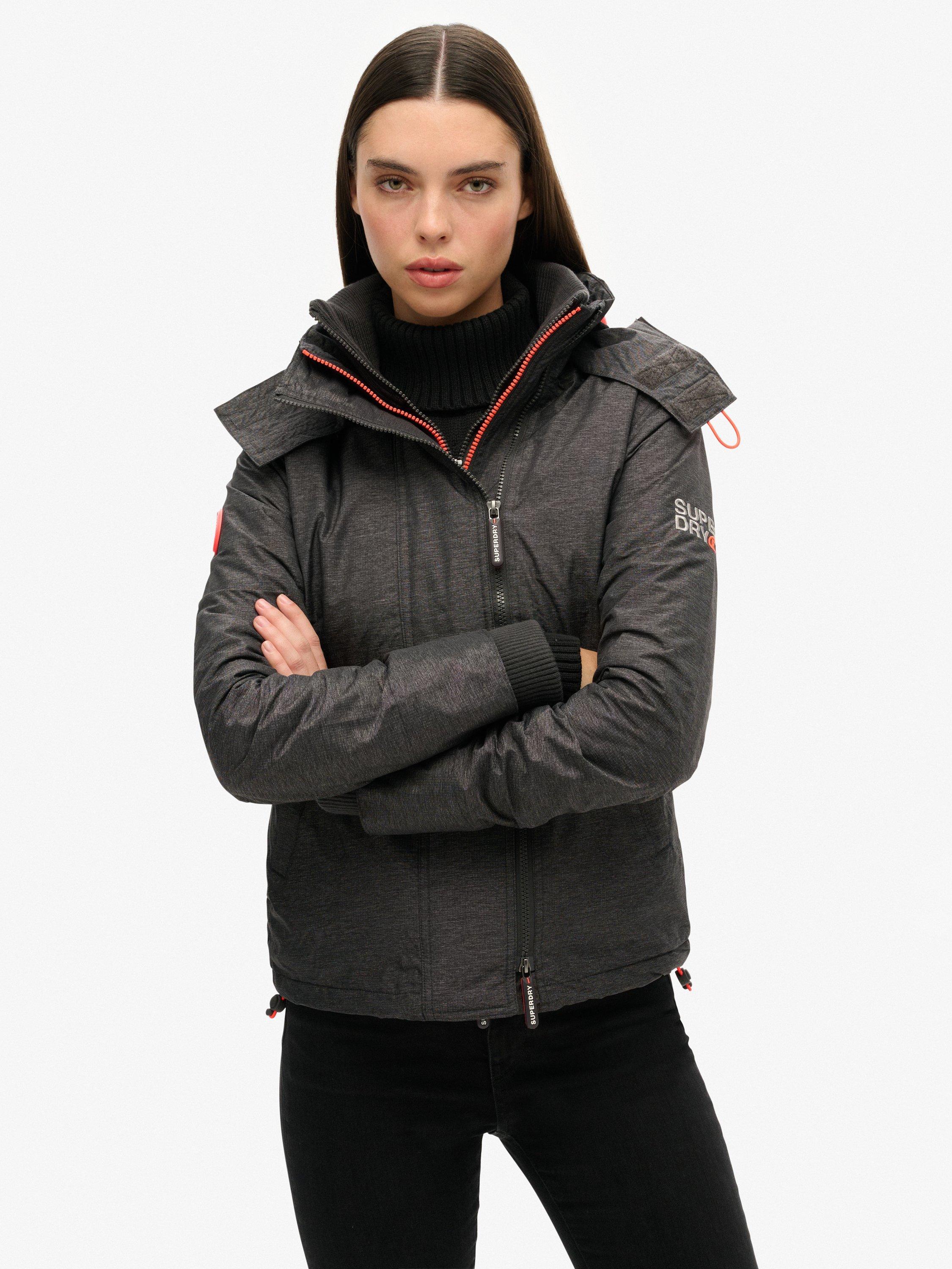 Product image 3 of 5, which shows Superdry Pop Zip Hooded Arctic SD-Windcheater Jacket, Grey, 12