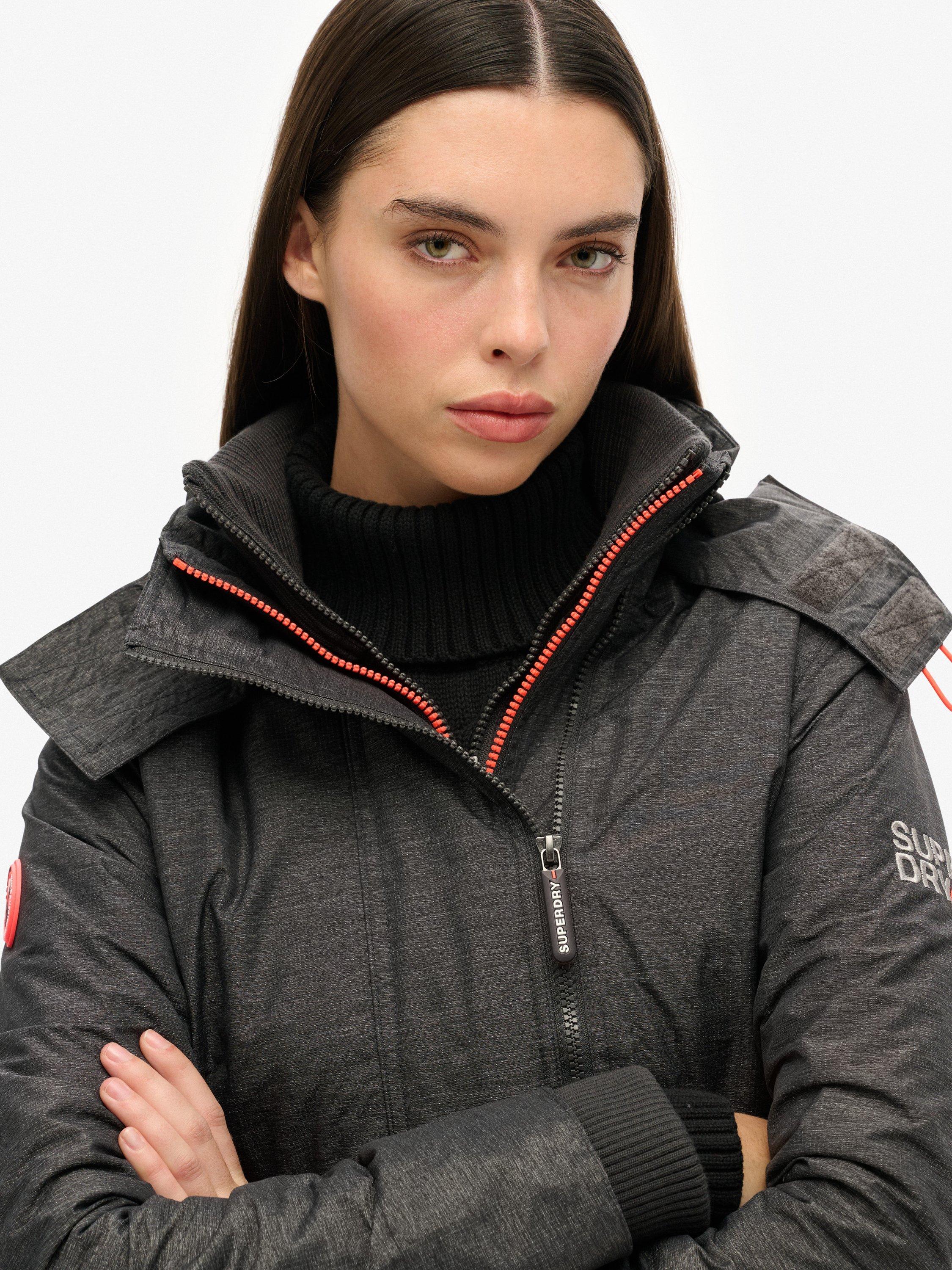 Product image 4 of 5, which shows Superdry Pop Zip Hooded Arctic SD-Windcheater Jacket, Grey, 12