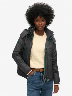 Superdry Pop Zip Hooded Arctic SD-Windcheater Jacket, Grey, Grey