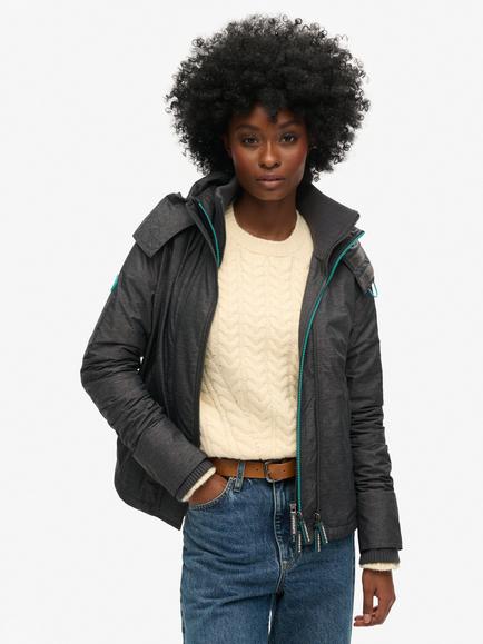 Superdry Pop Zip Hooded Arctic SD-Windcheater Jacket, Grey, Grey