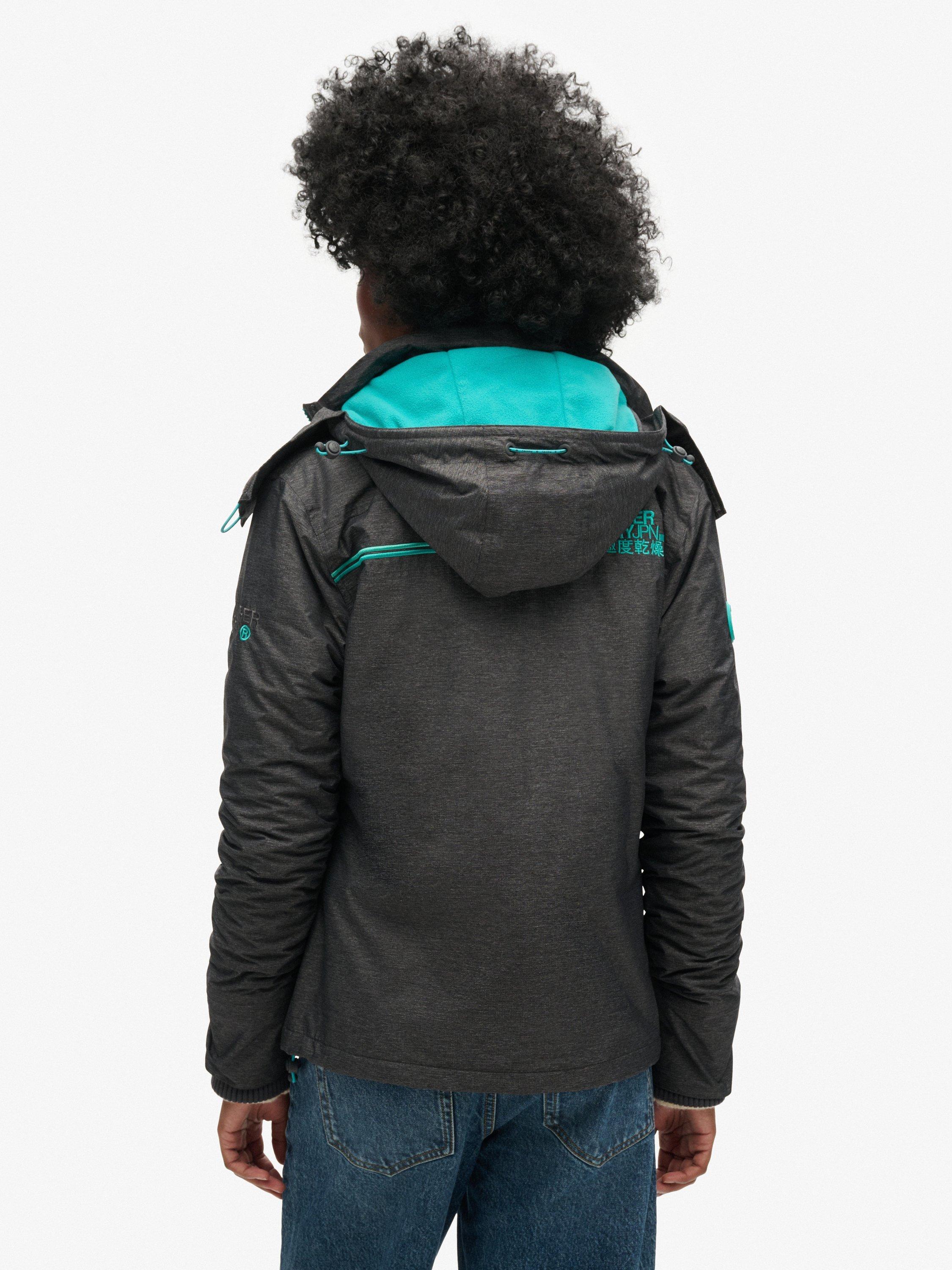 Product image 2 of 7, which shows Superdry Pop Zip Hooded Arctic SD-Windcheater Jacket, Grey, 8