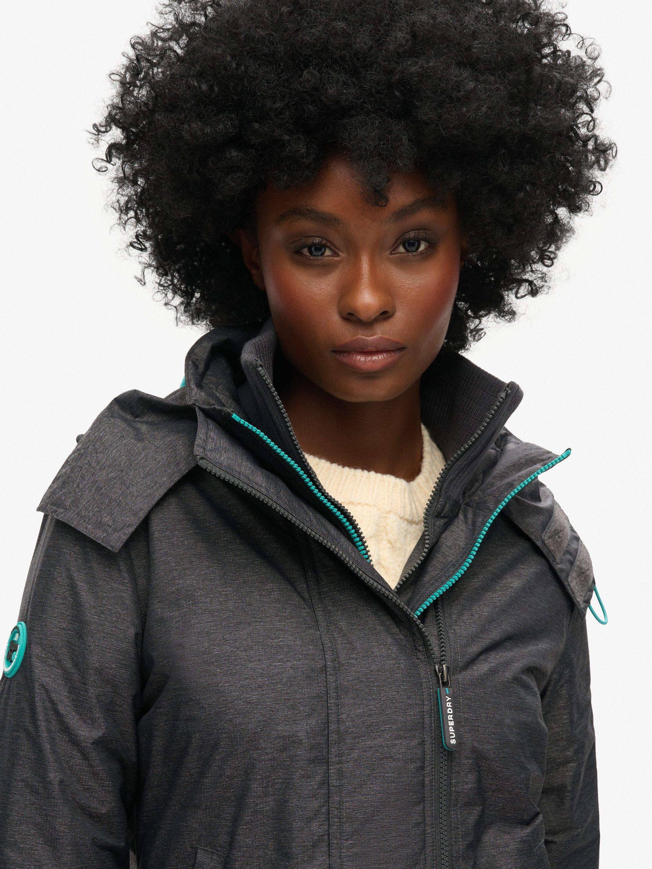 Product image 4 of 7, which shows Superdry Pop Zip Hooded Arctic SD-Windcheater Jacket, Grey, 8
