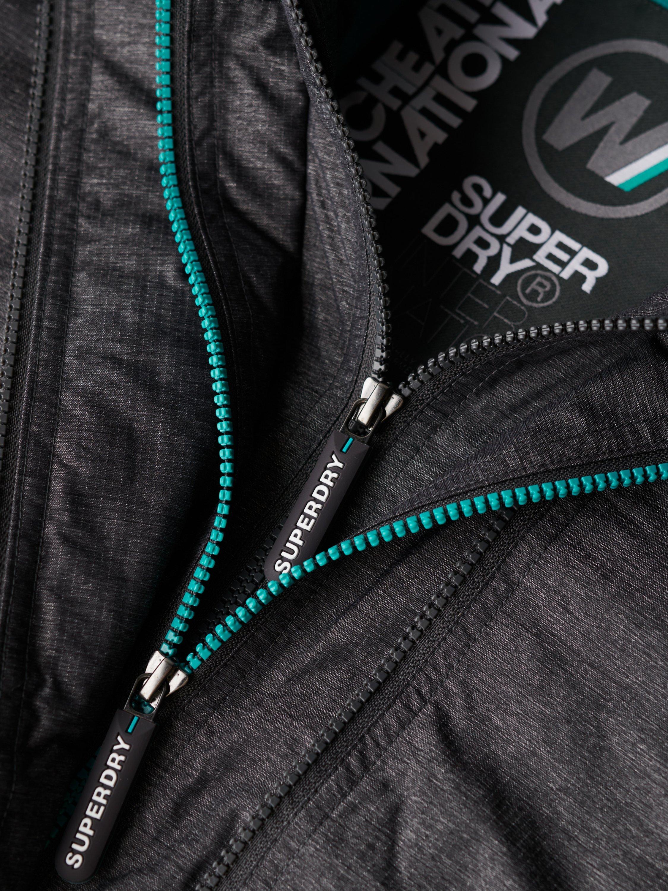 Product image 6 of 7, which shows Superdry Pop Zip Hooded Arctic SD-Windcheater Jacket, Grey, 8