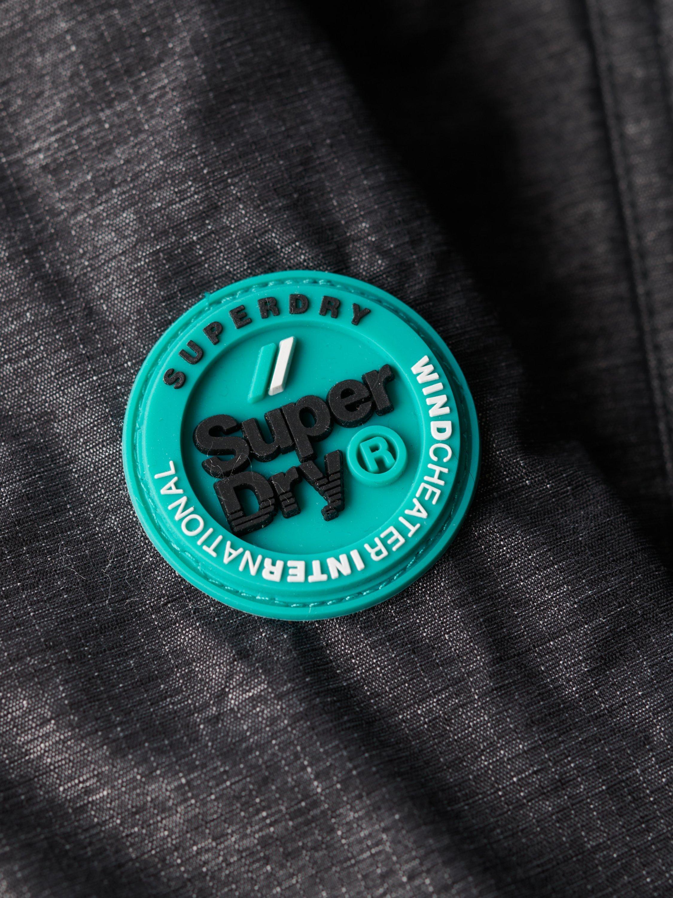 Product image 7 of 7, which shows Superdry Pop Zip Hooded Arctic SD-Windcheater Jacket, Grey, 8