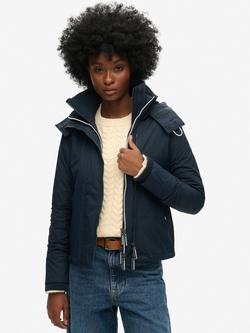 Superdry Pop Zip Hooded Arctic SD-Windcheater Jacket, Navy, Navy