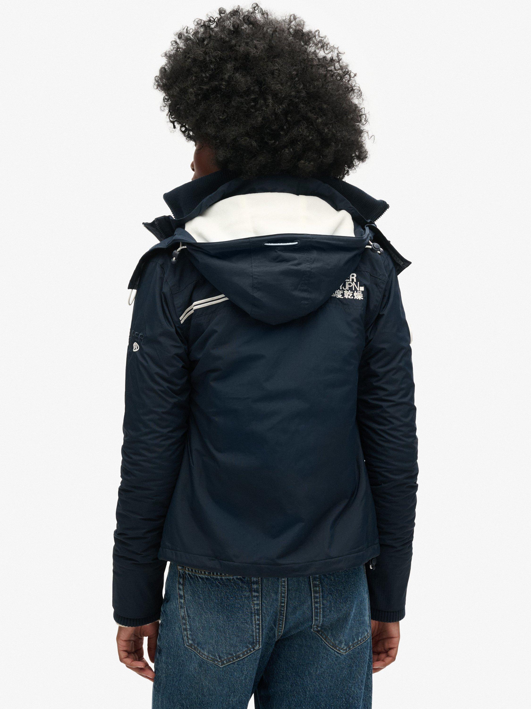 Product image 2 of 5, which shows Superdry Pop Zip Hooded Arctic SD-Windcheater Jacket, Navy, 6