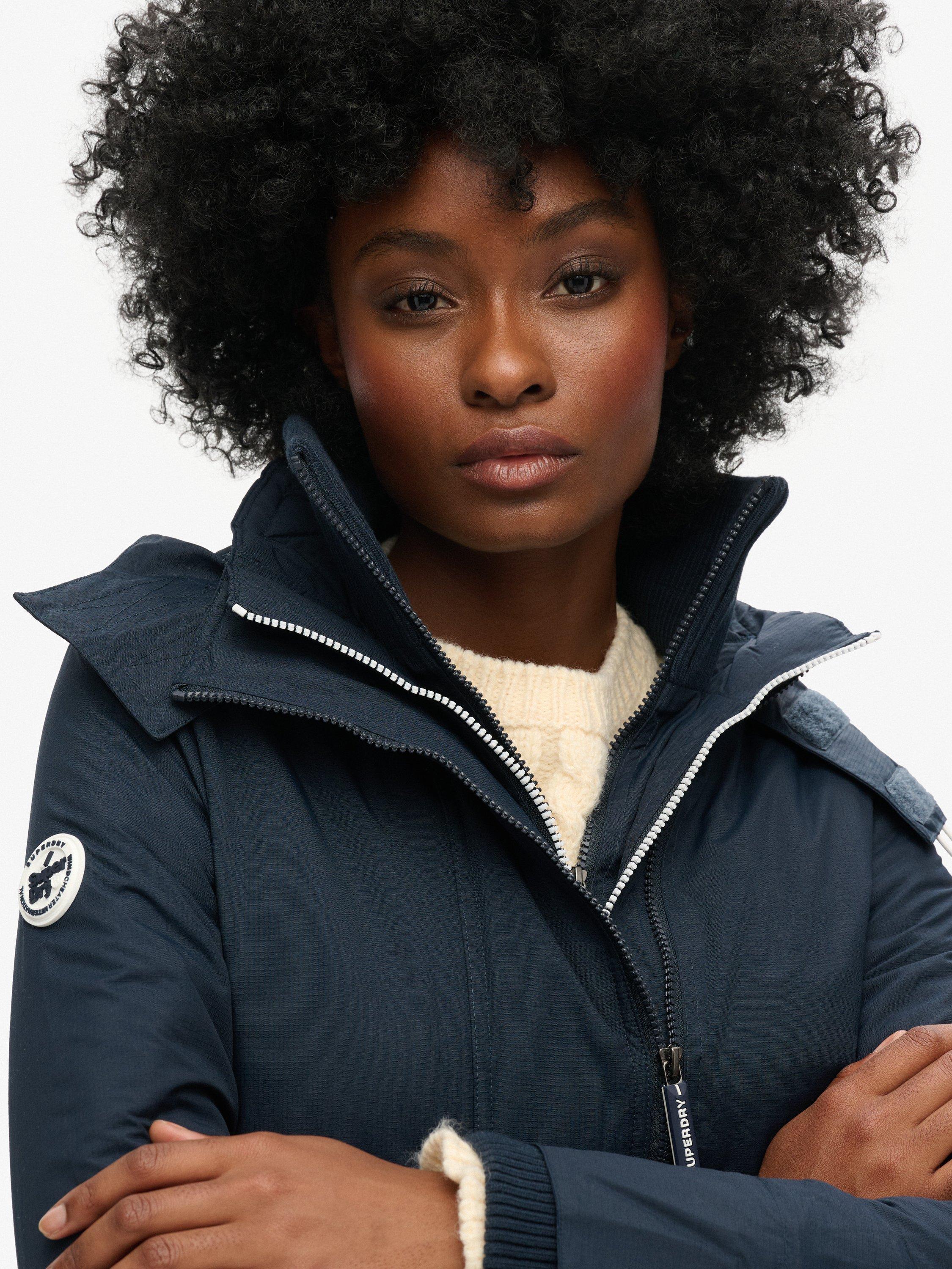 Product image 4 of 5, which shows Superdry Pop Zip Hooded Arctic SD-Windcheater Jacket, Navy, 6
