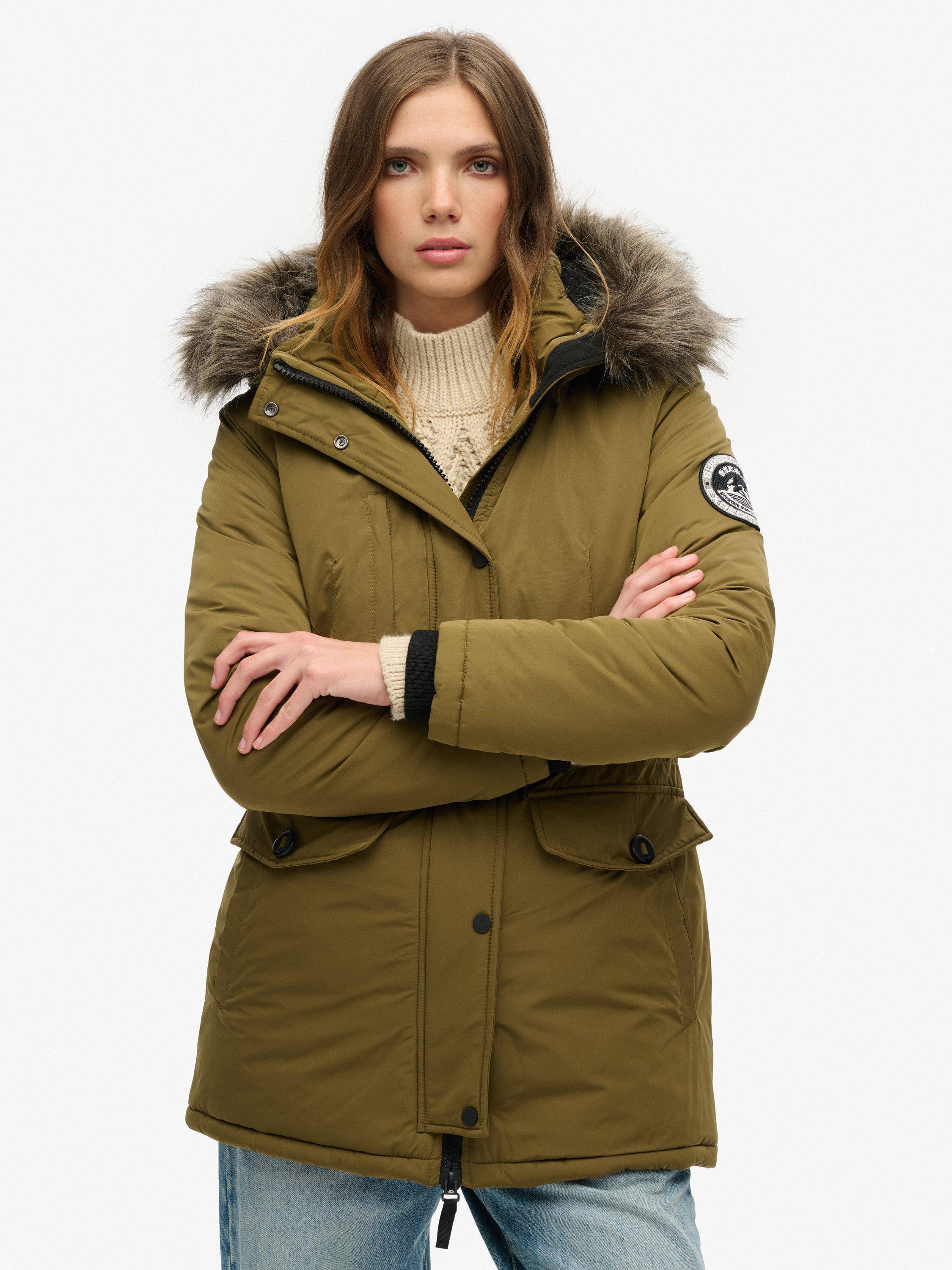 Product image 3 of 5, which shows Superdry Ashley Everest Parka Coat, Khaki, 10