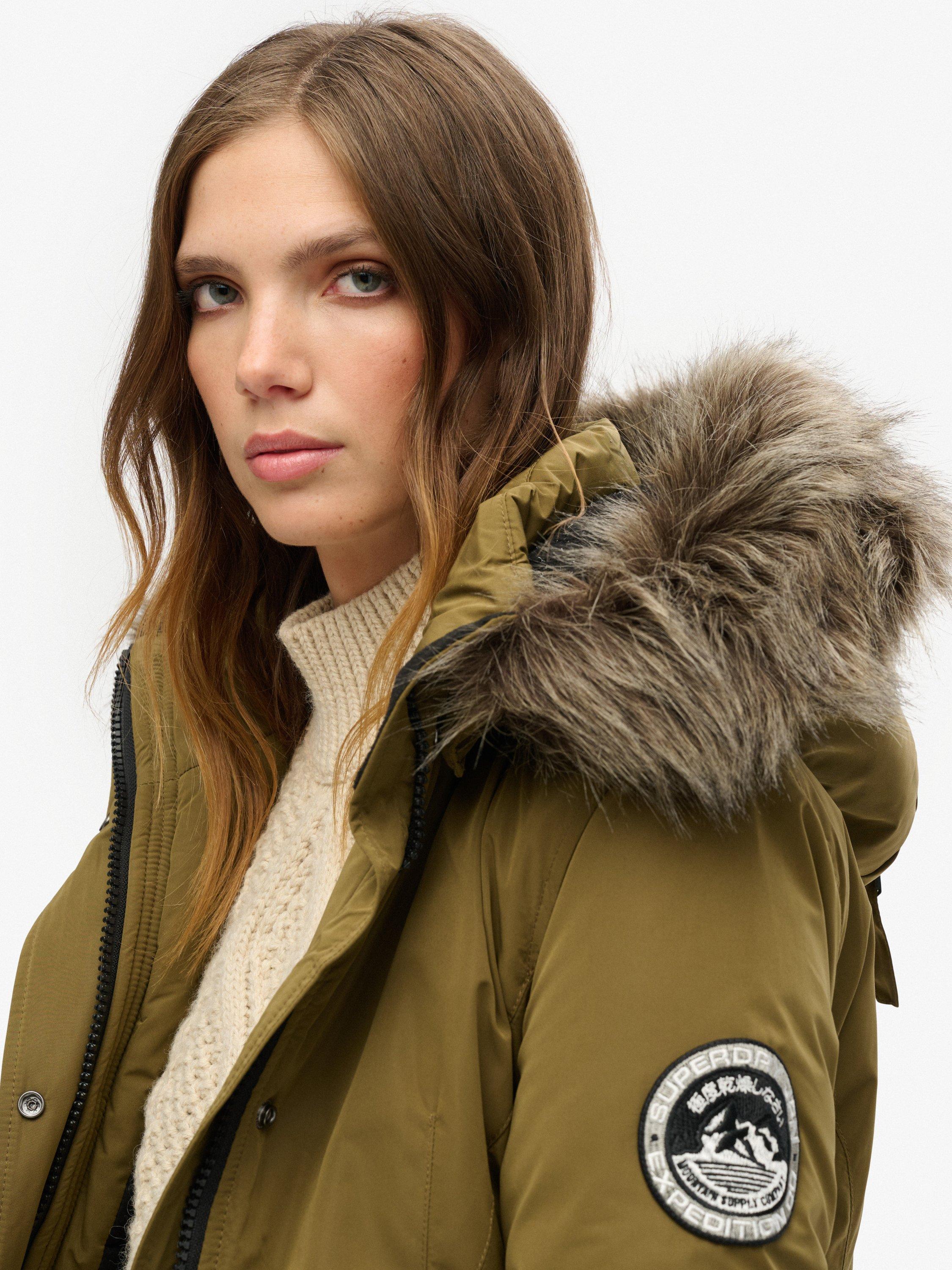 Product image 4 of 5, which shows Superdry Ashley Everest Parka Coat, Khaki, 10