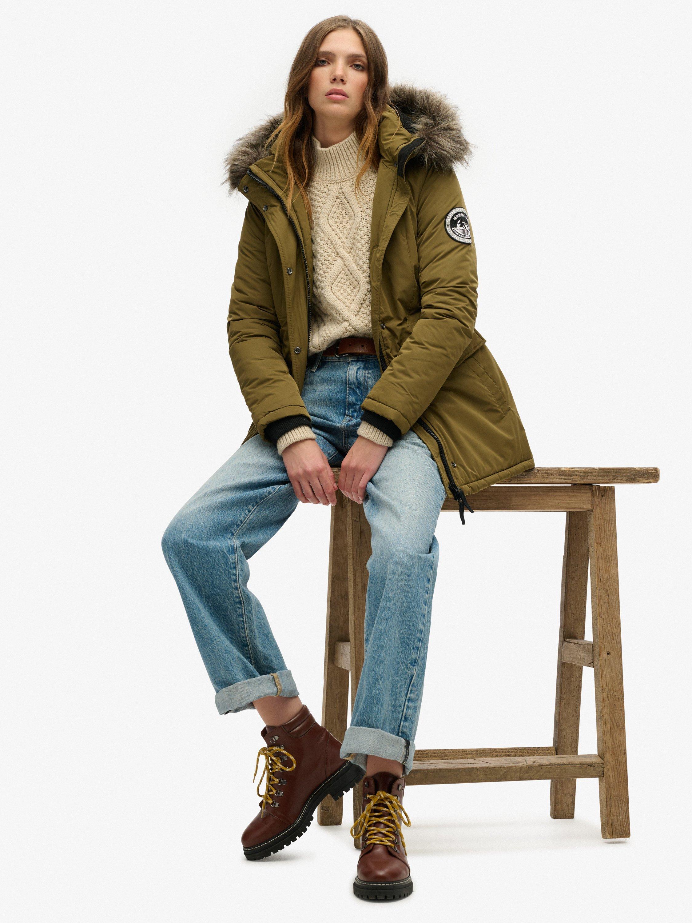 Product image 5 of 5, which shows Superdry Ashley Everest Parka Coat, Khaki, 10