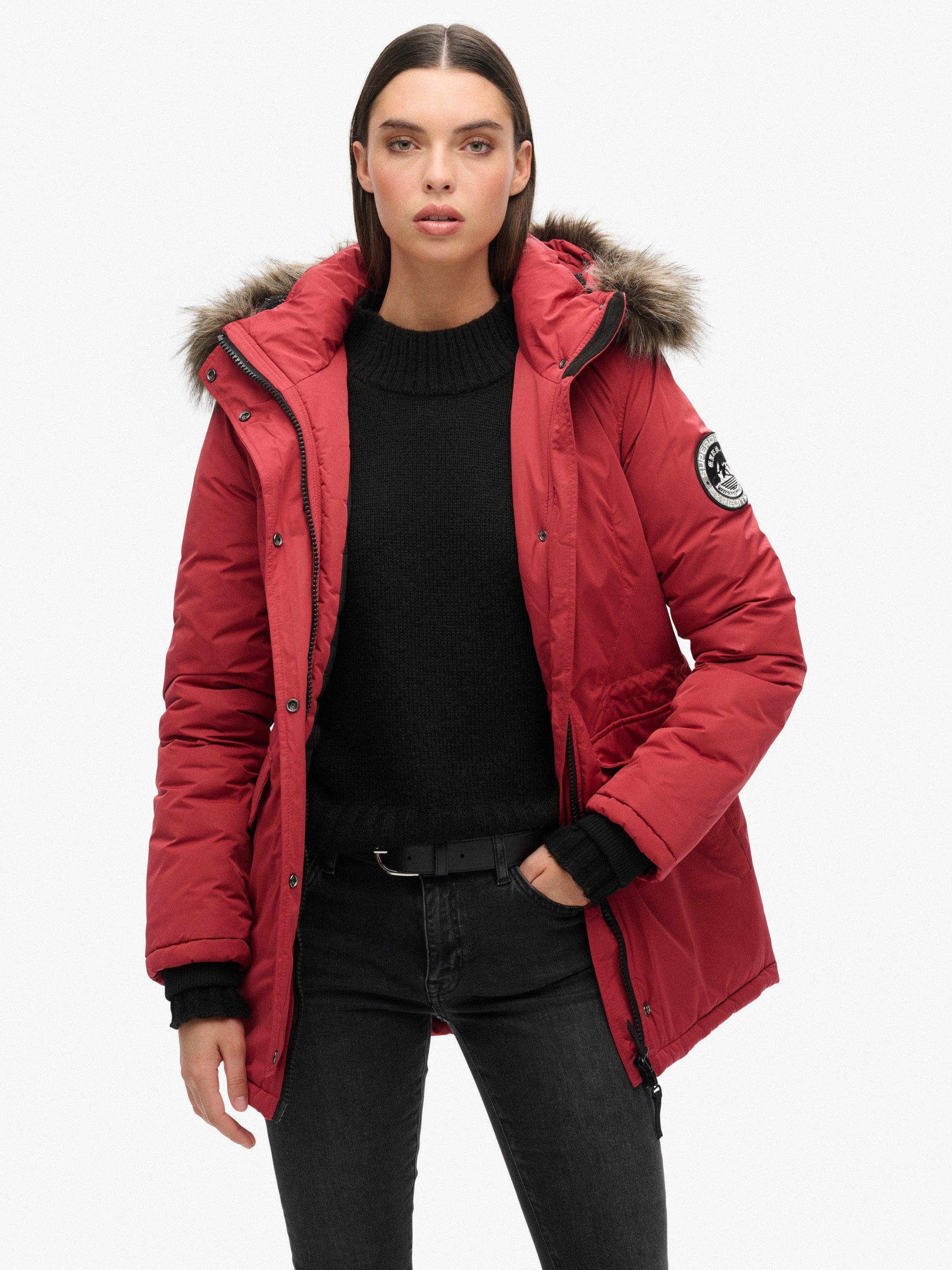 Product image 1 of 6, which shows Superdry Ashley Everest Parka Coat, Brick Red, 6